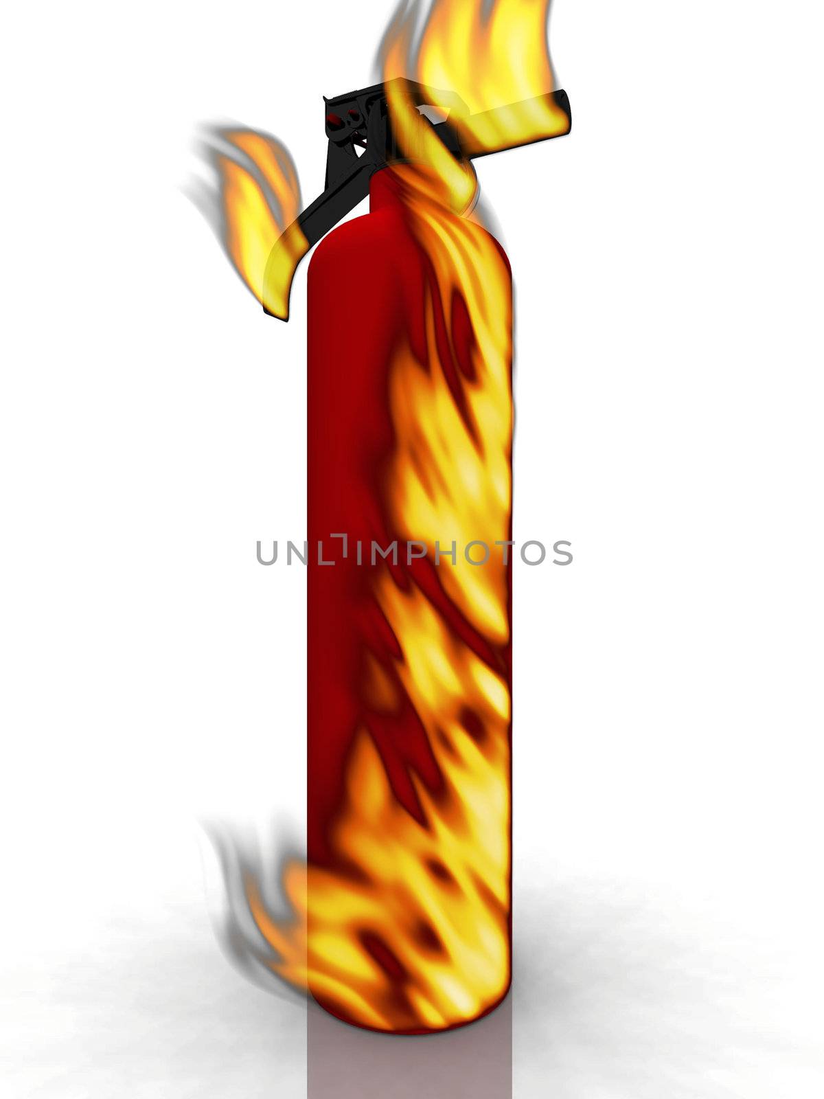 fire  extinguisher in on white background by njaj