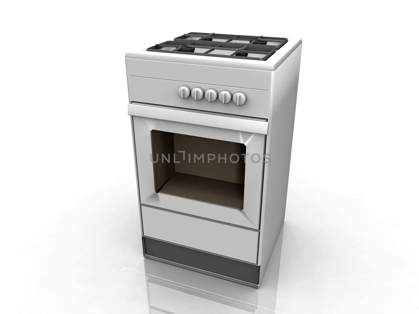 the stove on a white background