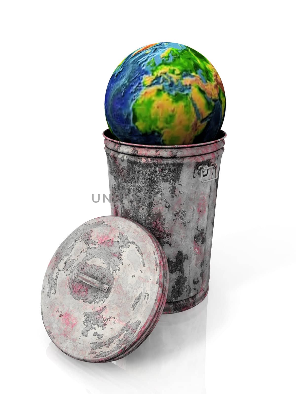 the Earth in the trash