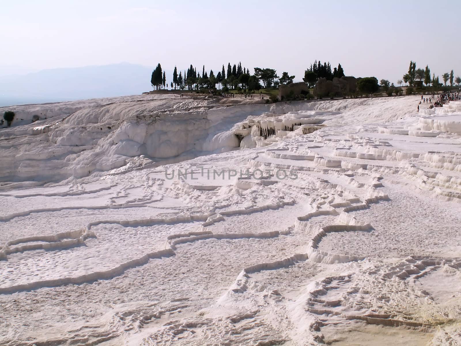the limestone of Pamukkale in Turkey