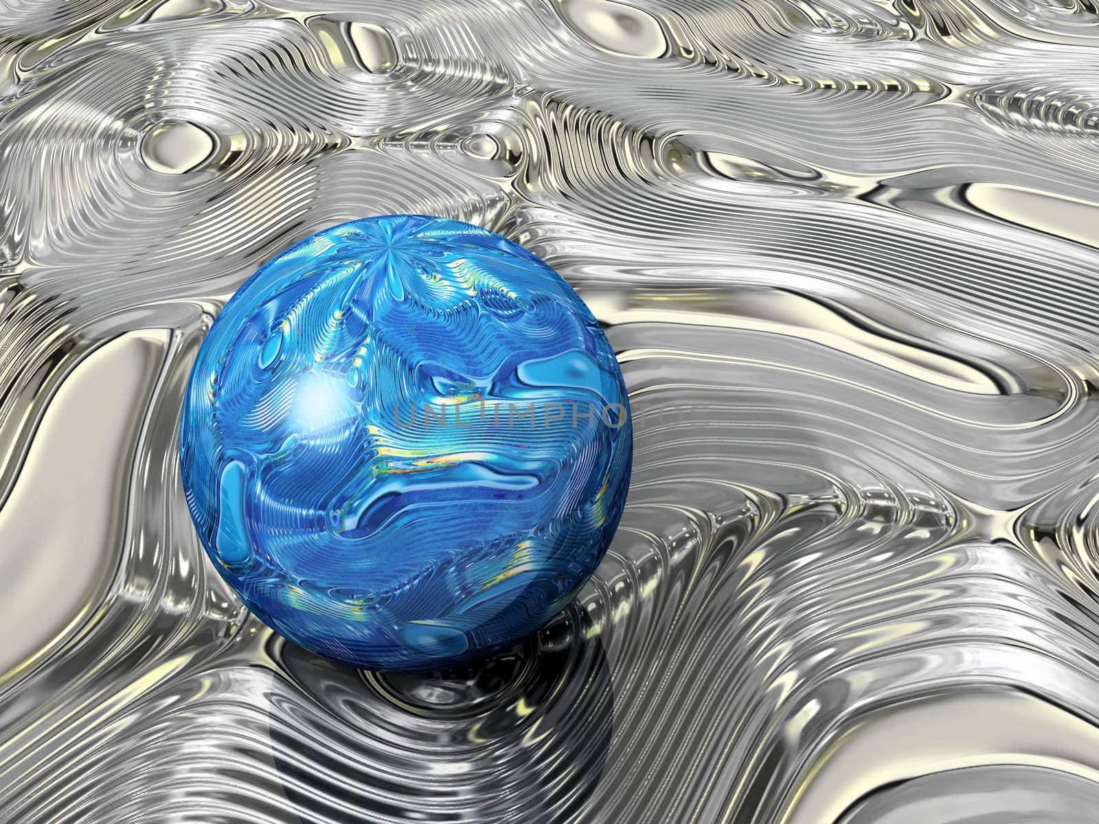 metallic  blue ball textured metal by njaj