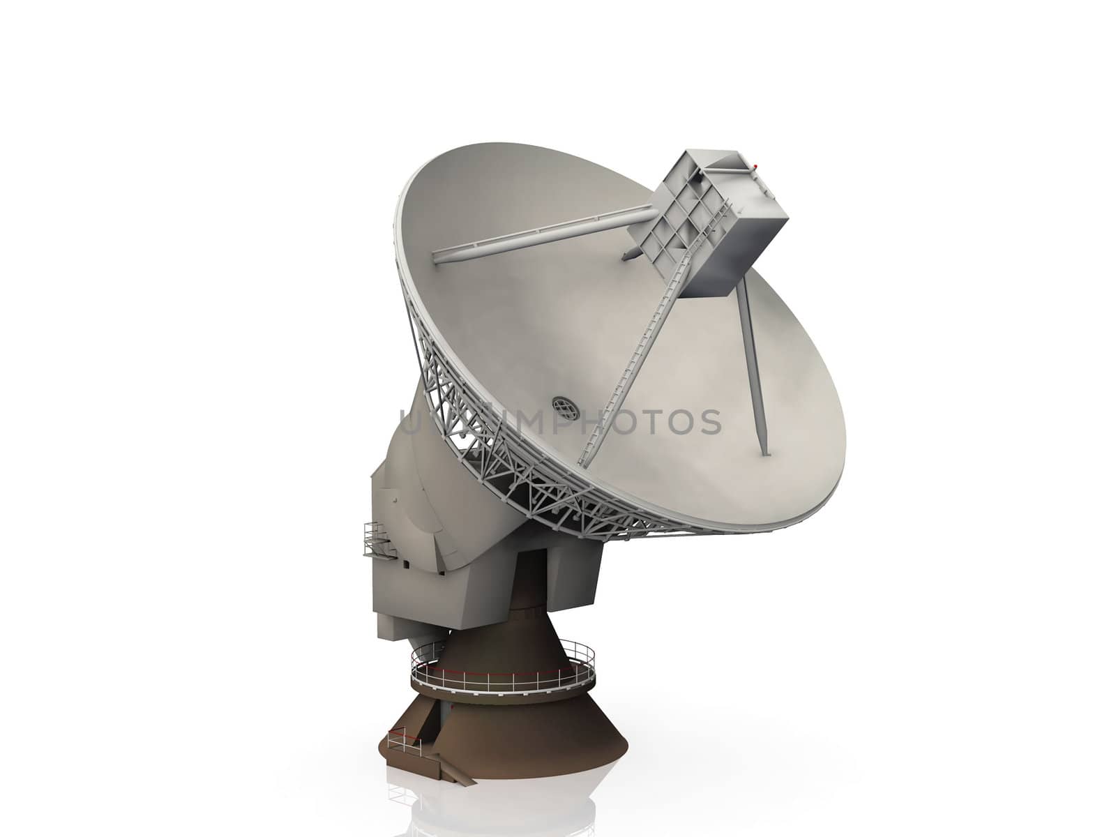 radio telescope on a white background