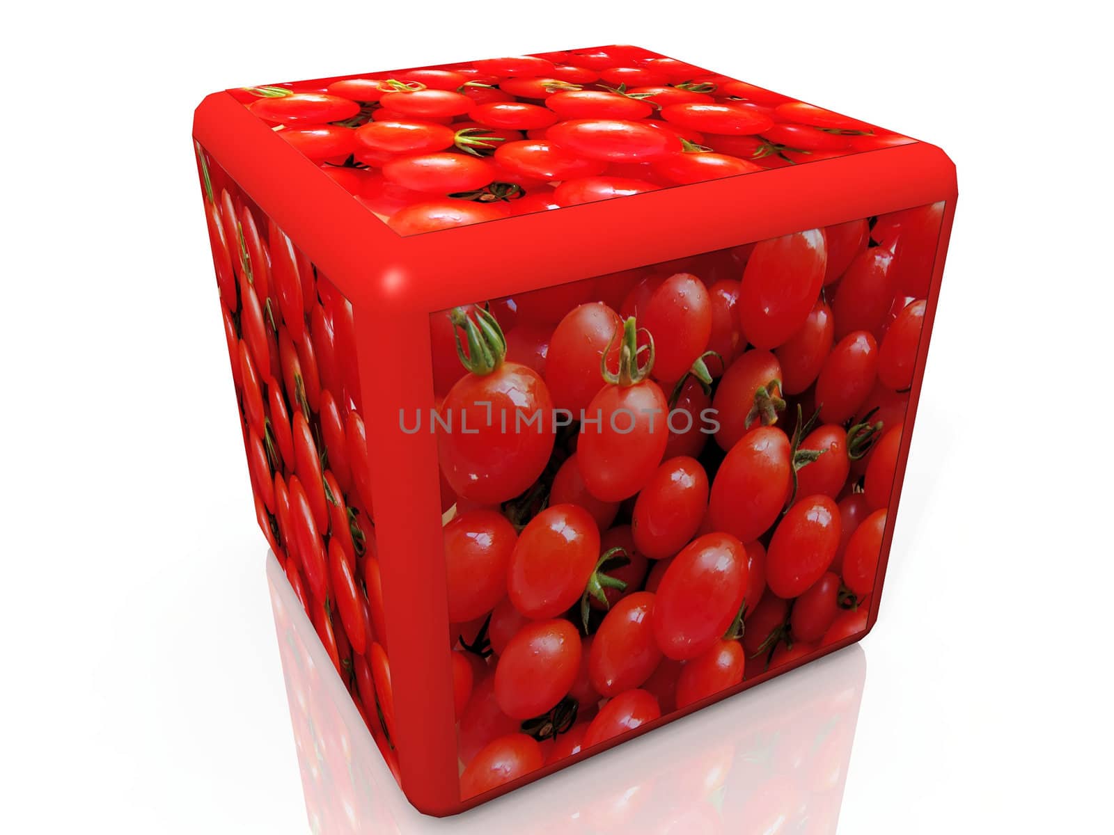 a cube with a texture  of tomato by njaj