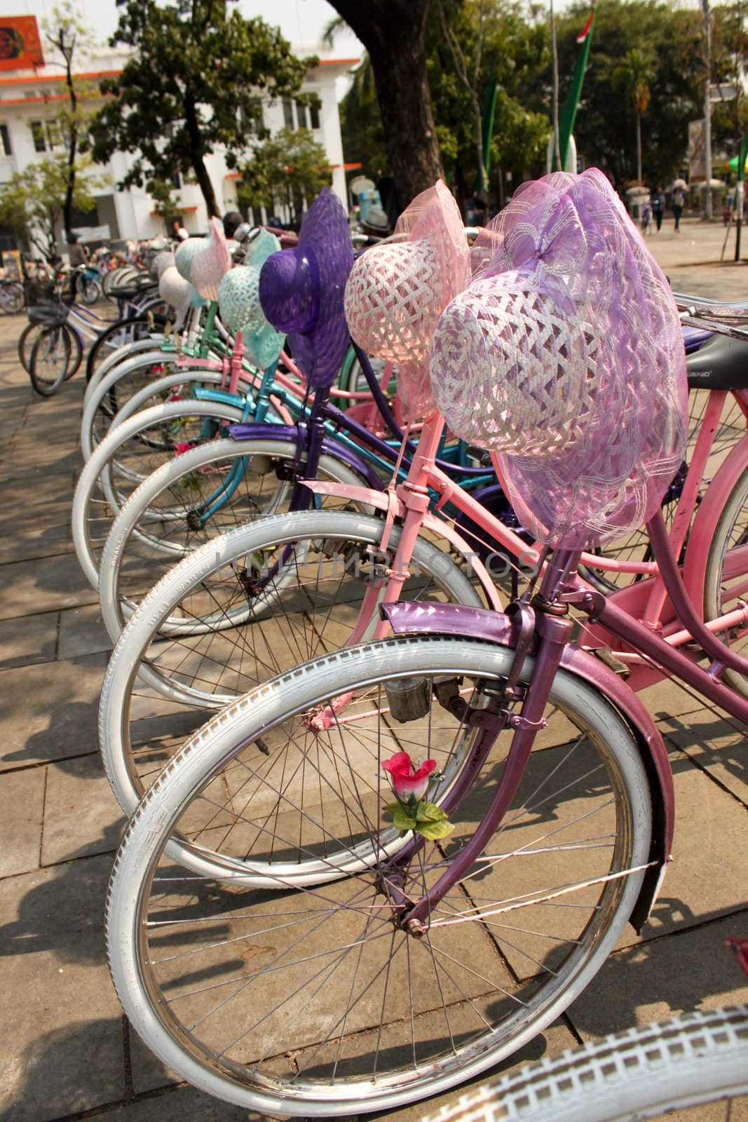 old bicycle at old city, leased 1 hours Rp.2000.