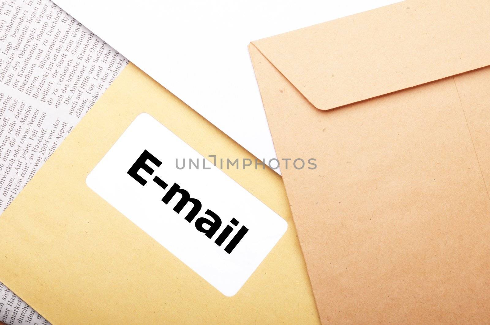 e-mail or internet communication concept with envelope an word