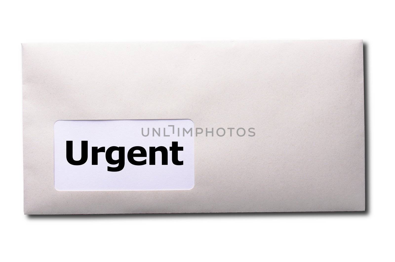 urgent delivery concept with envelope letter or mail and word