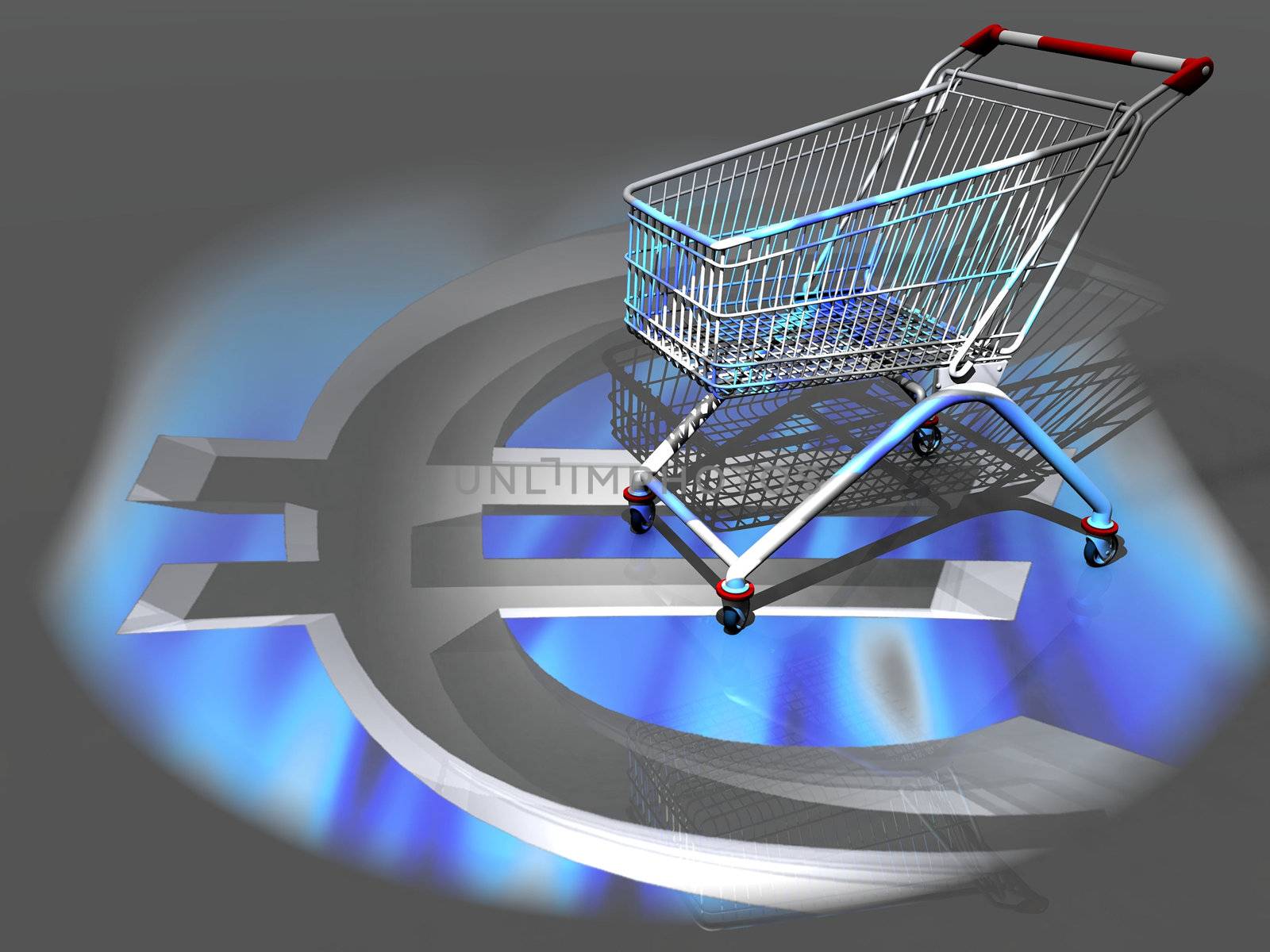 the shopping cart and the euro  symbol