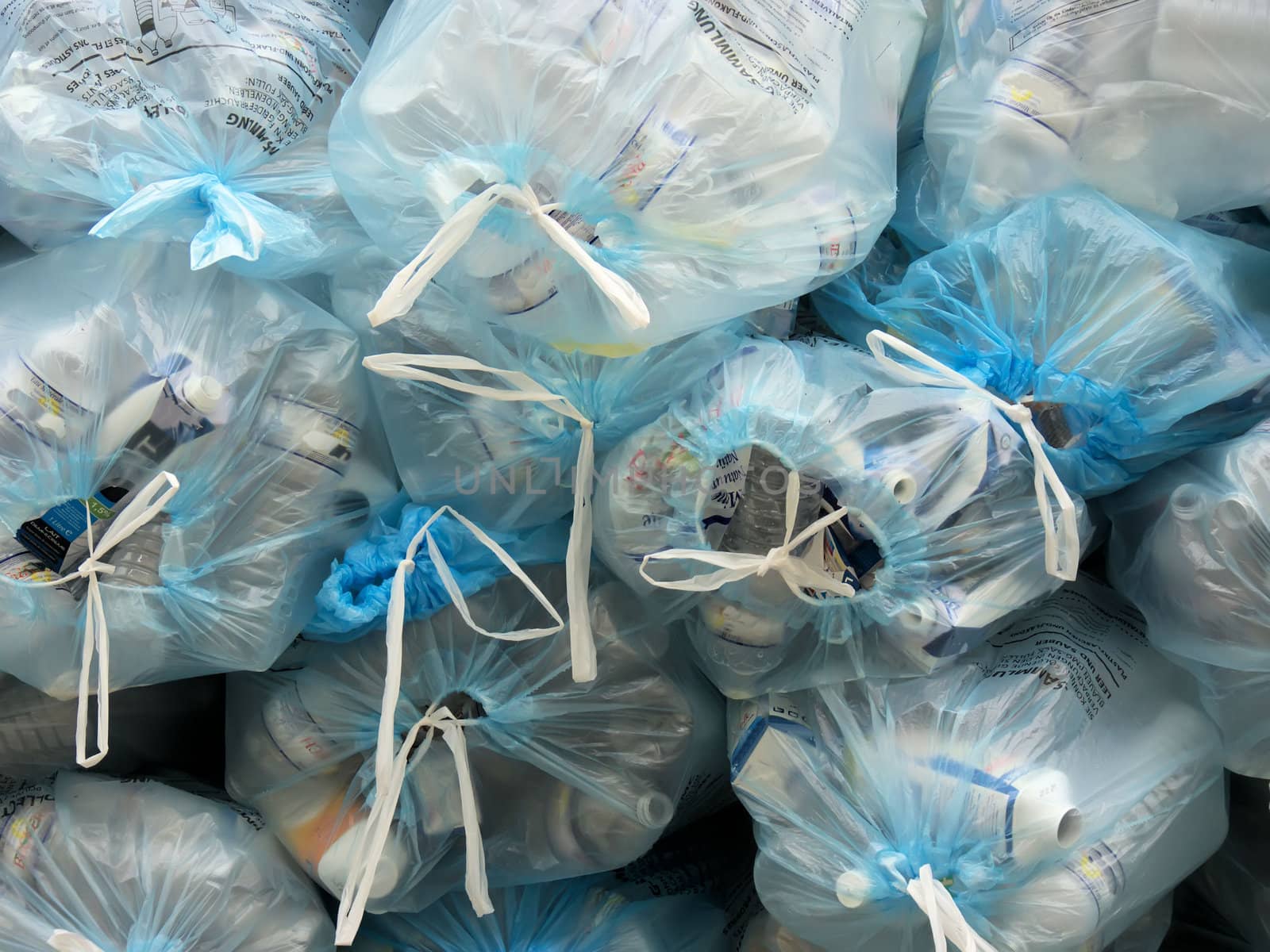 the garbage bags and wastes