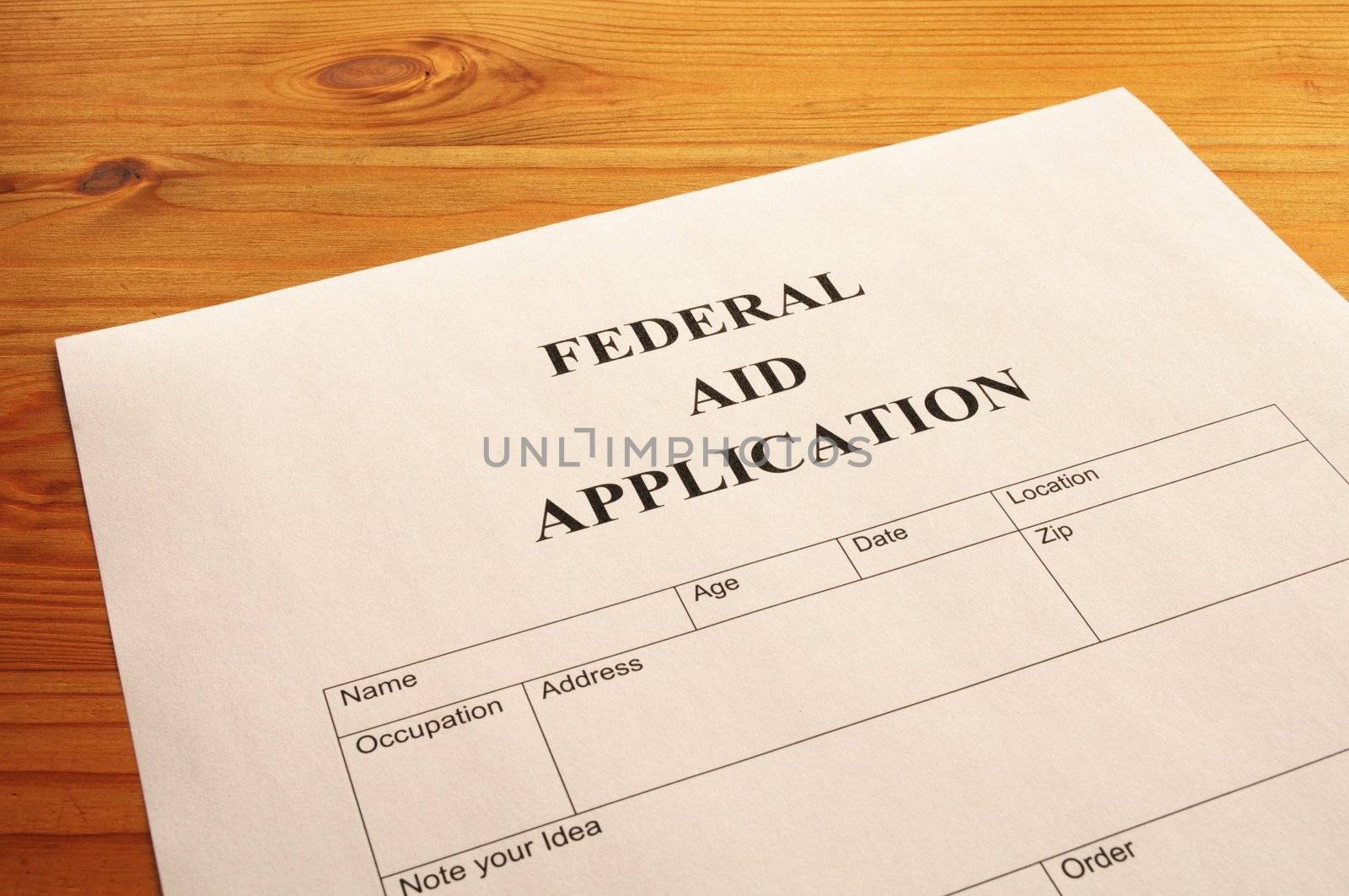 federal aid application for showing social security concept