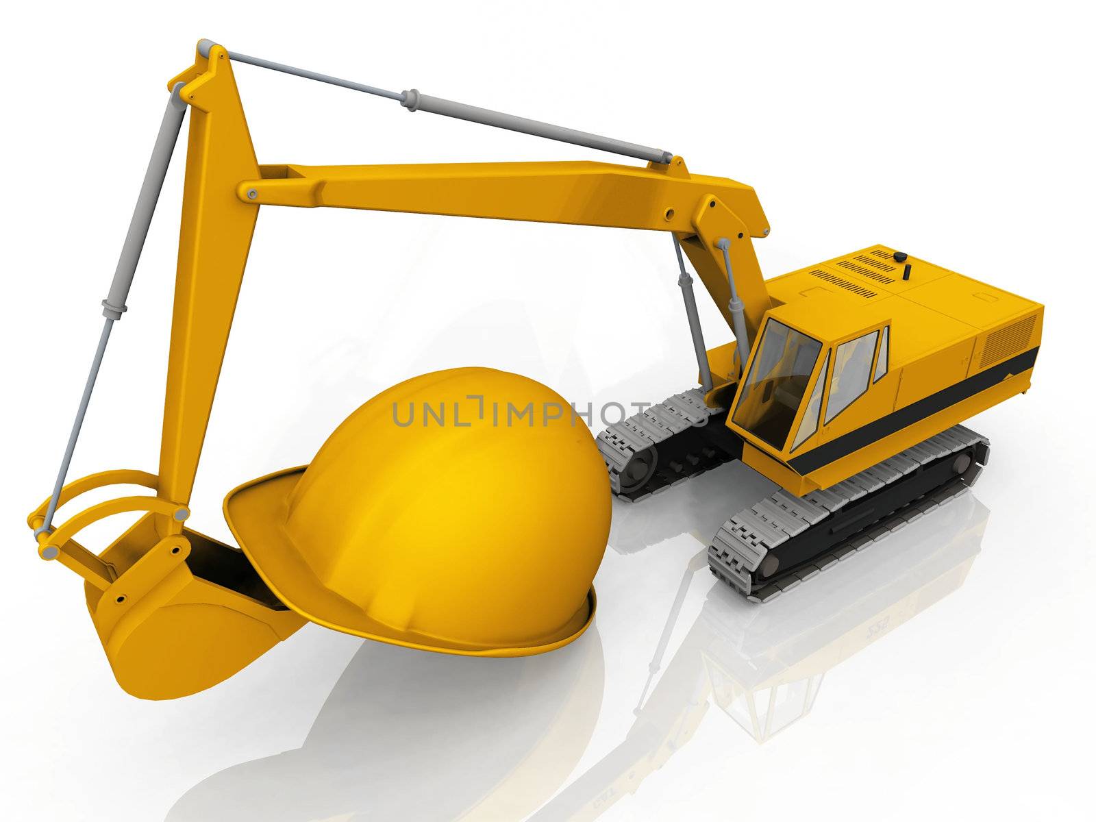 the excavator and the helmet by njaj