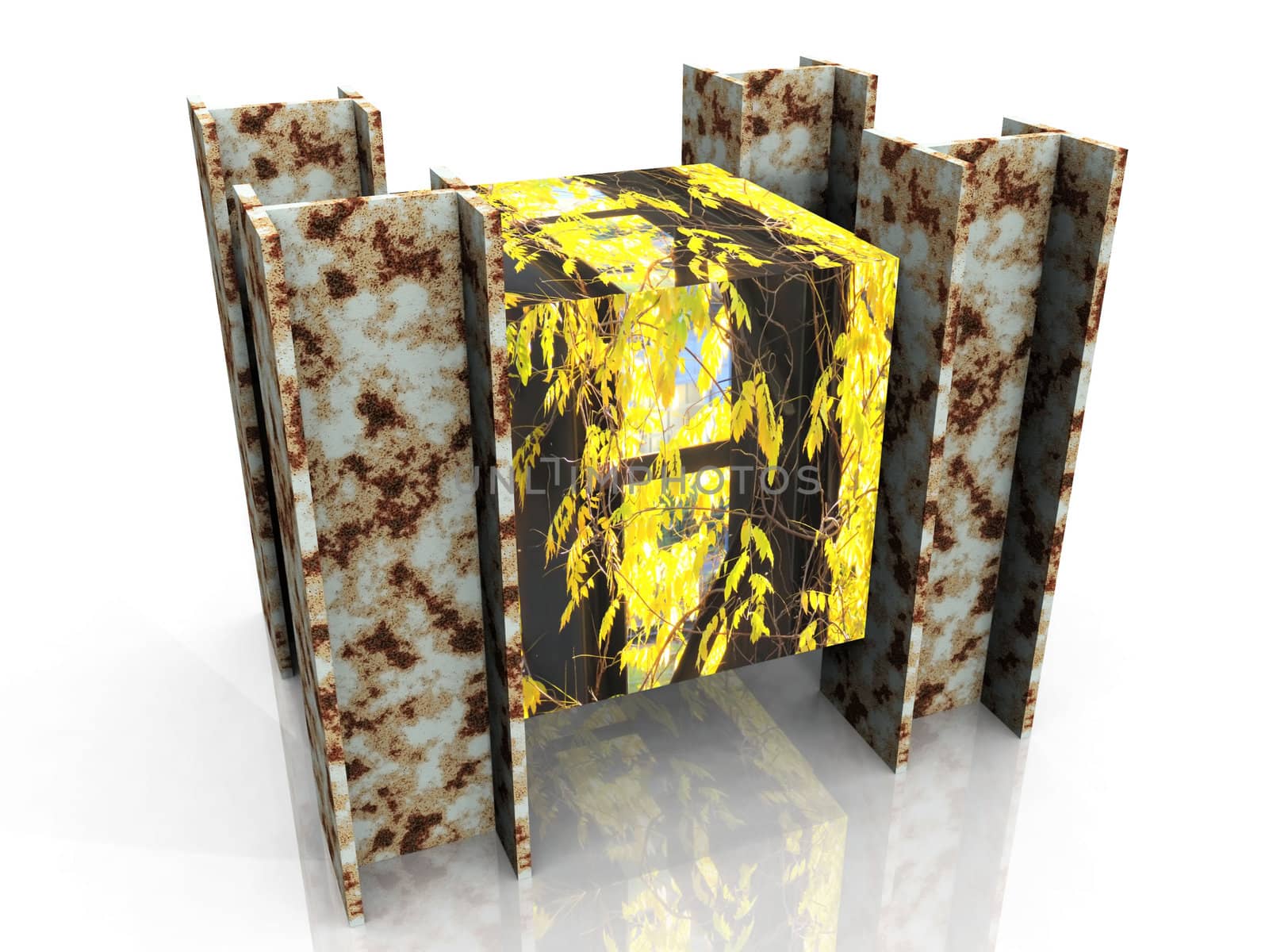 the cube and metallic iron by njaj