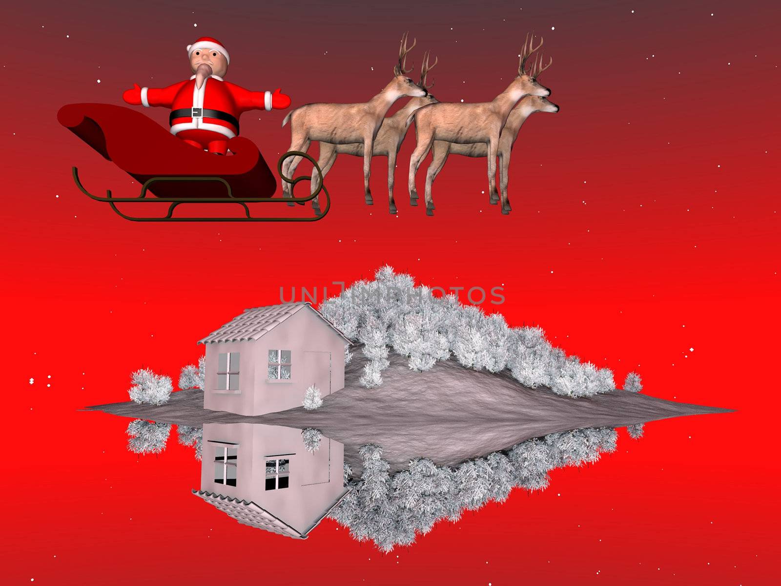 Santa Claus on his sleigh