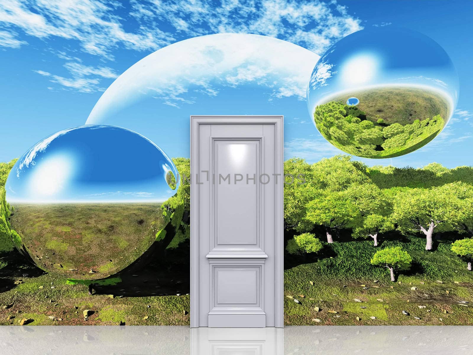 the door to a magical landscape