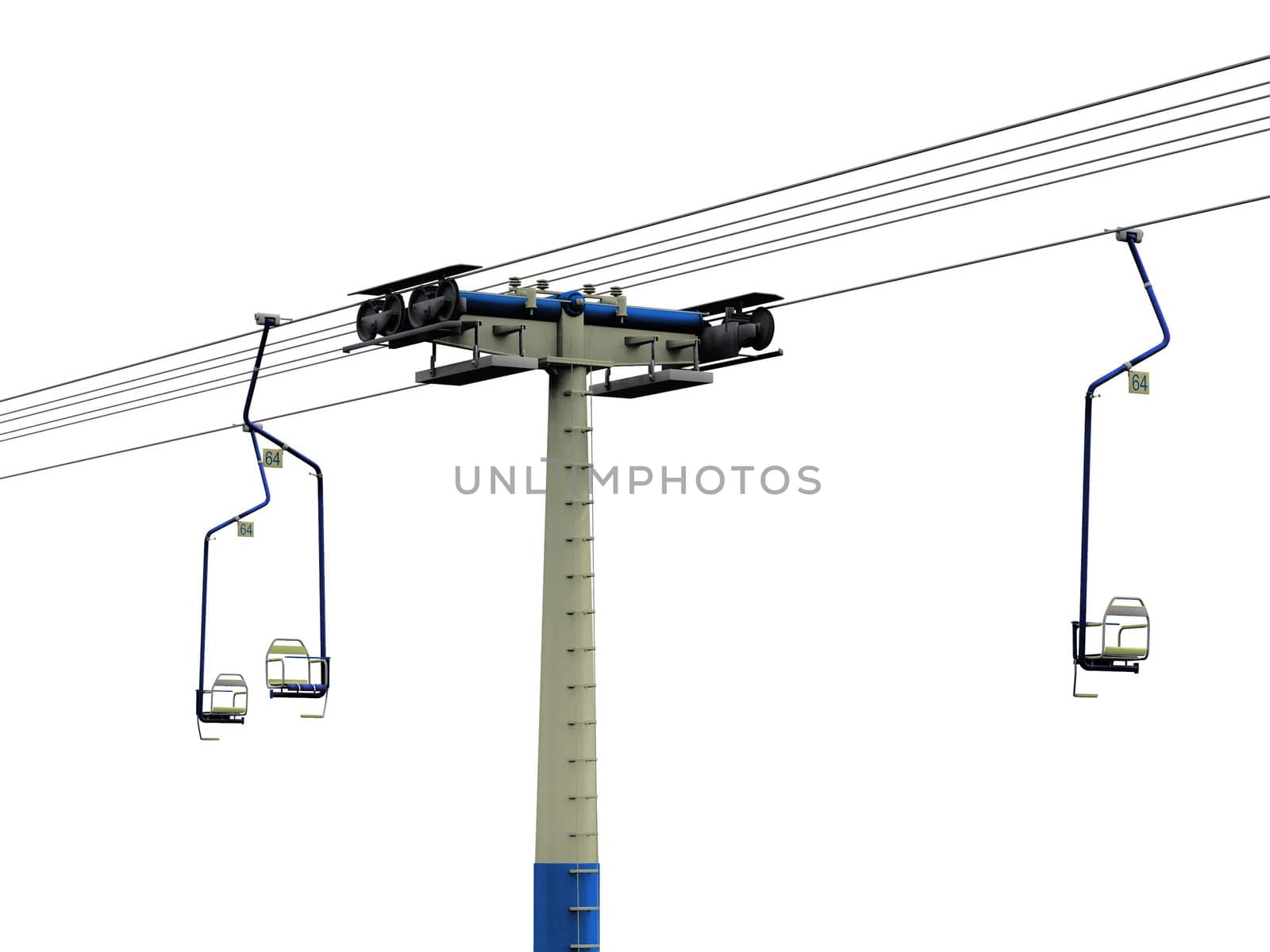 ski lift on a white background