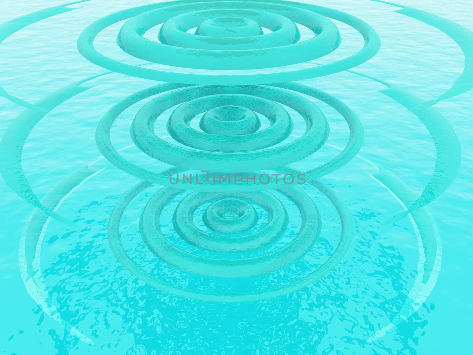 Ripples  on a blue background