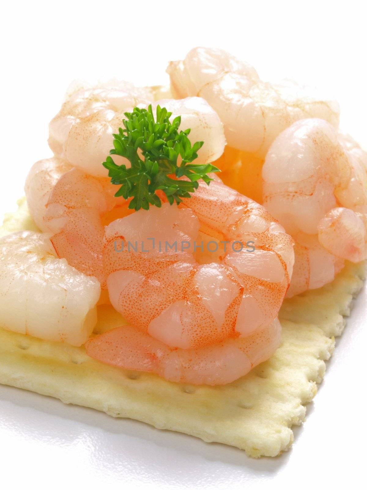 close up of gourmet shrimp cracker