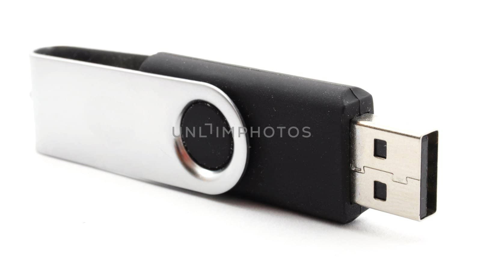 usb stick or flash drive showing data concept on white background