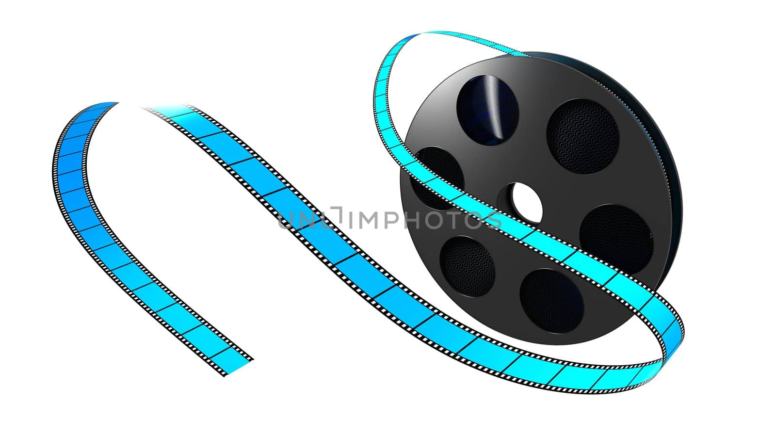 Illustration of a film roll opened isolated