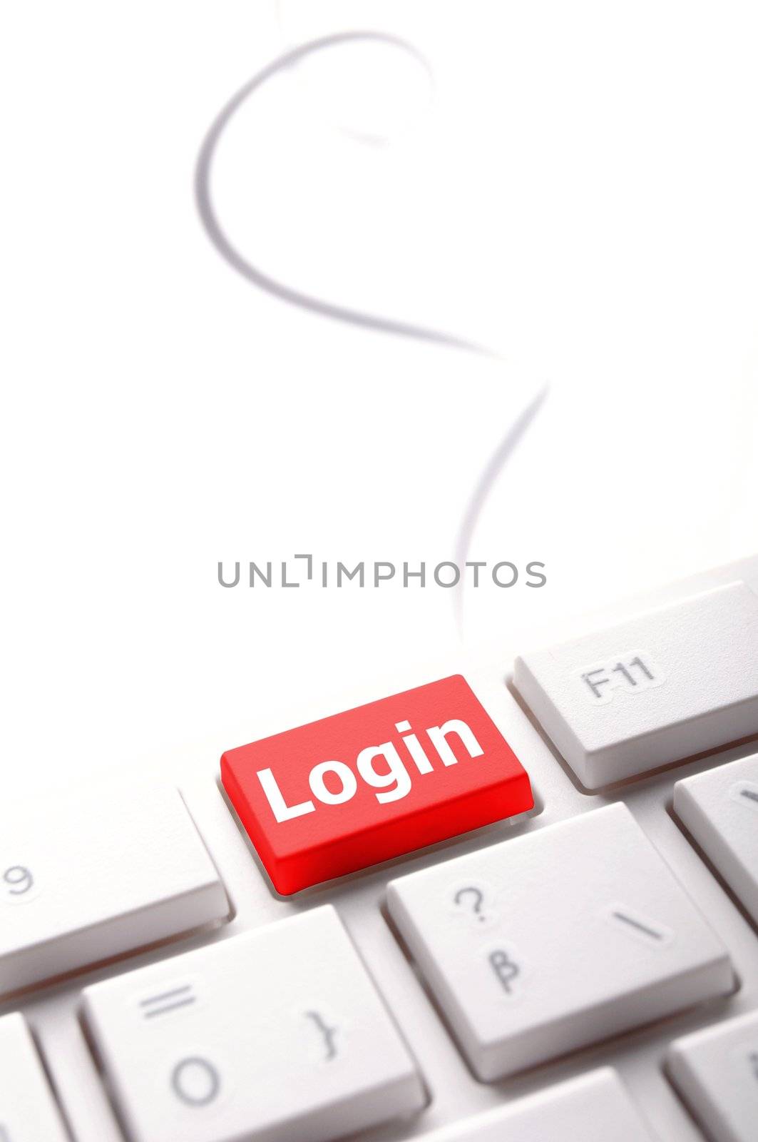 sign in or login on internet webpage concept with keyboard key