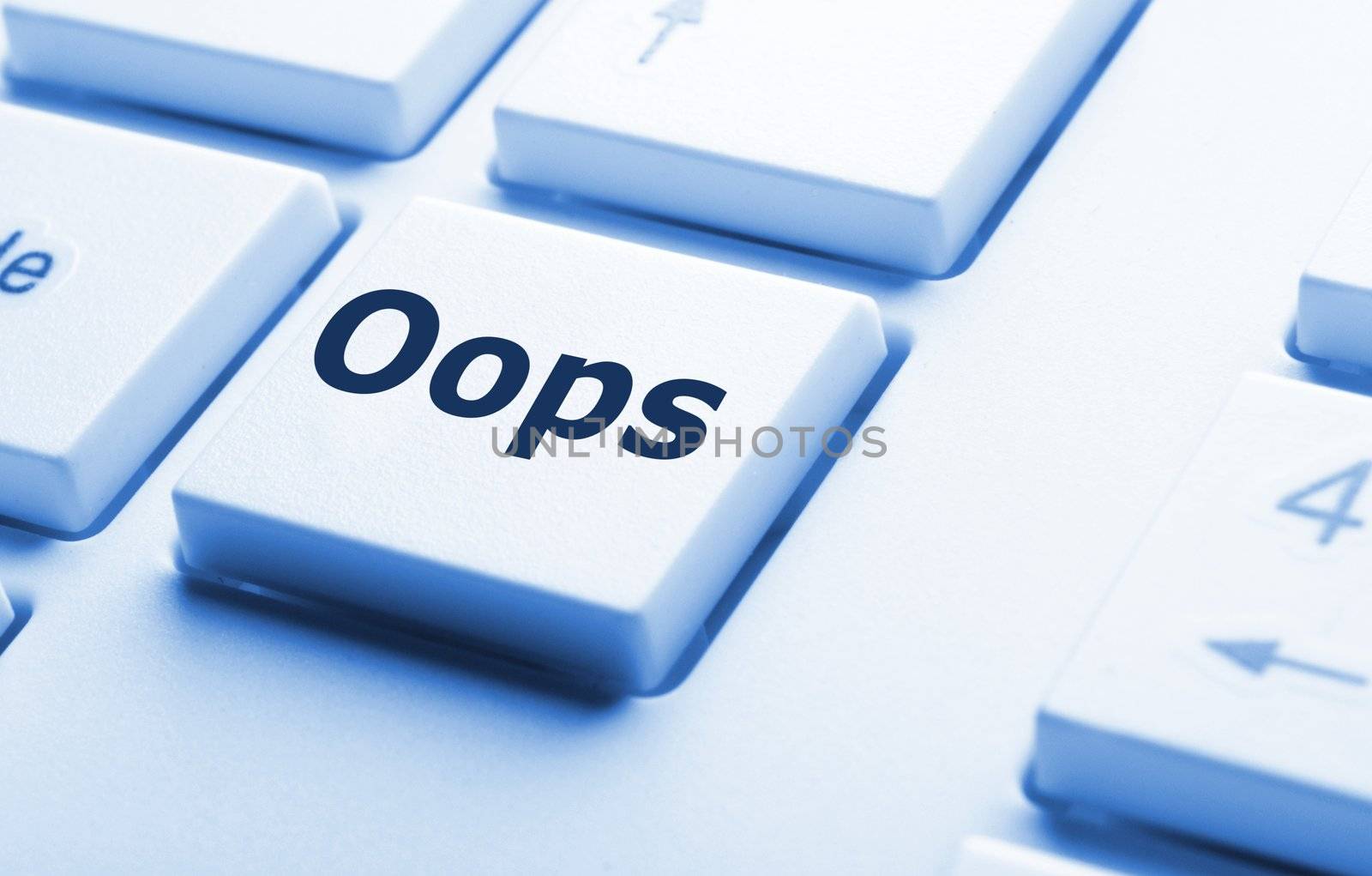 oops key on computer keyboard showing mistake concept