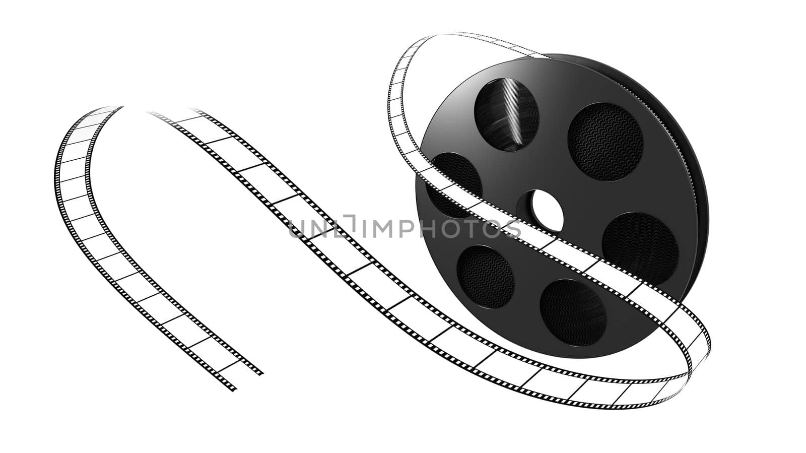 Illustration of a film roll opened isolated