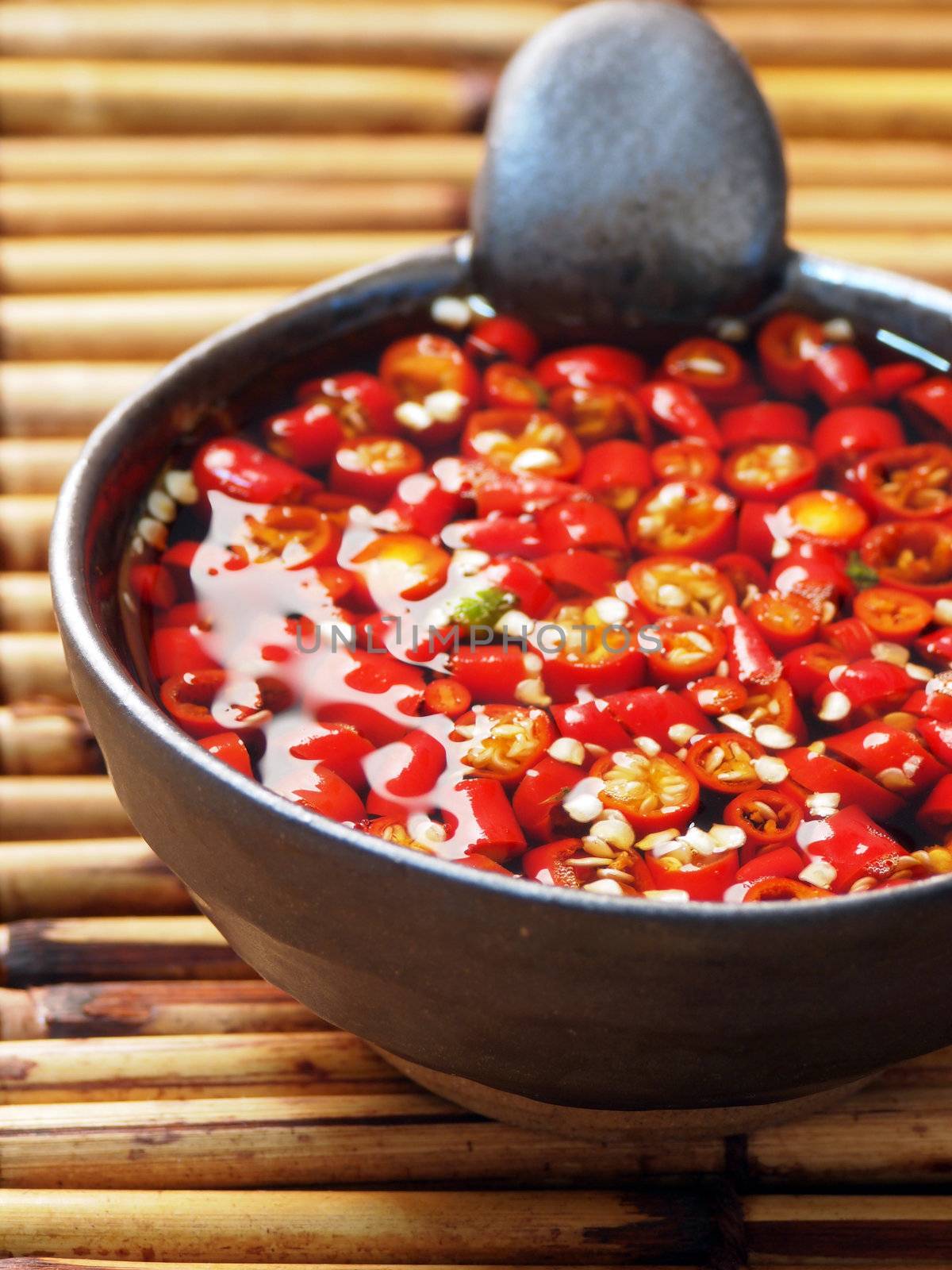 bowl of asian hot chili sauce