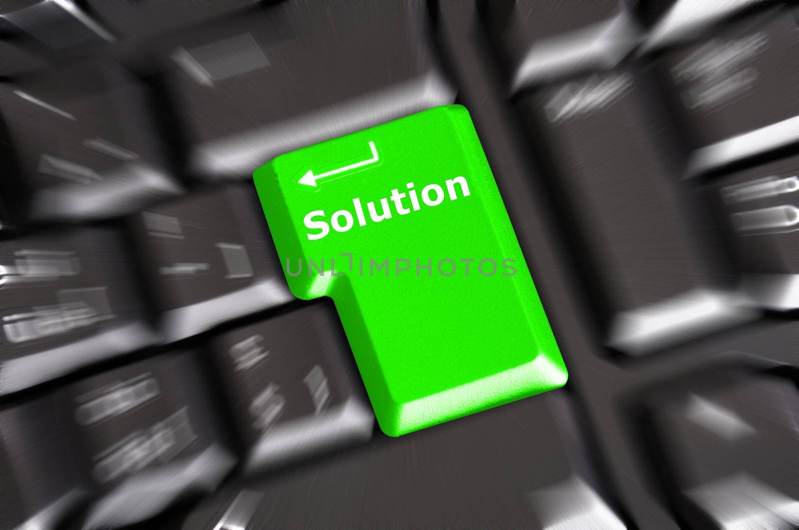 business solutions or problem concept with word on computer keyboard