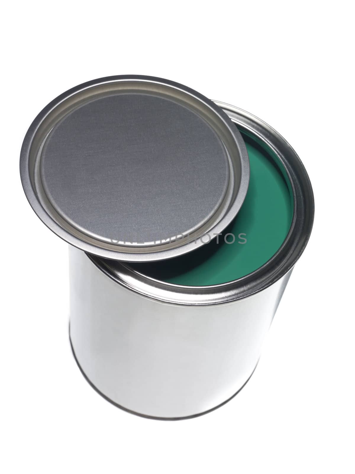 Green Paint can isolated on white background