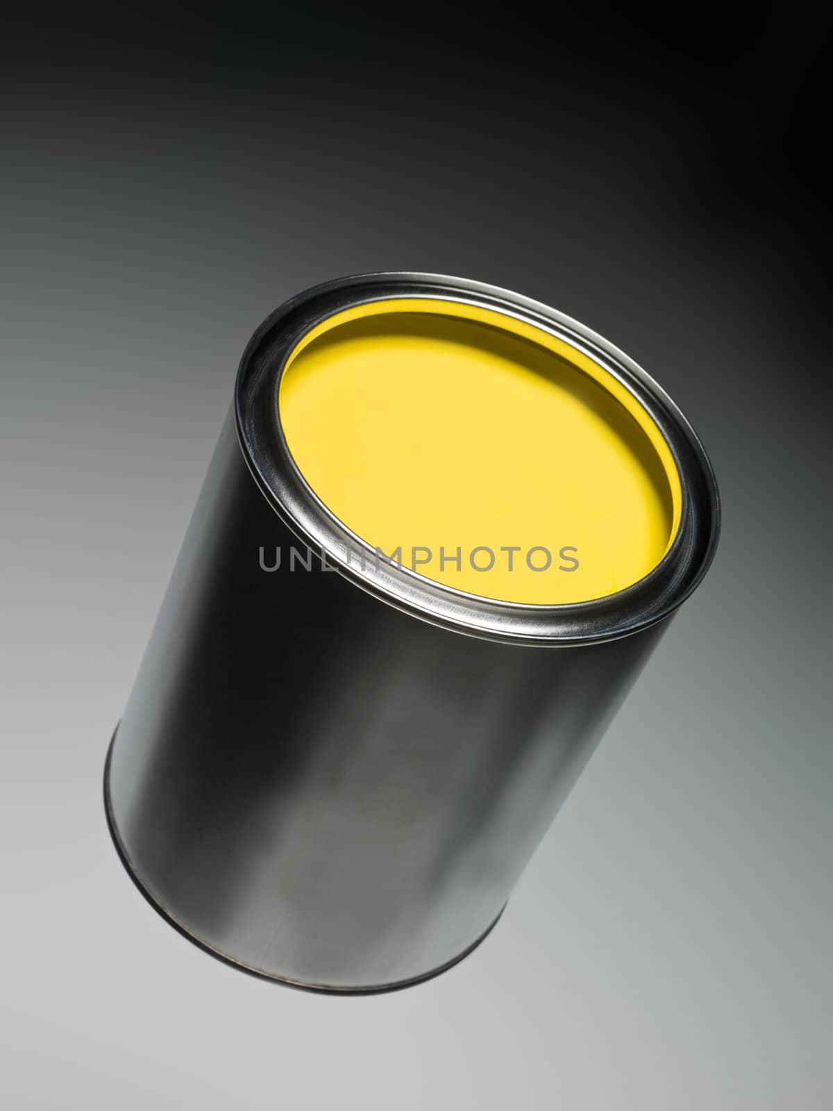 Yellow Paint can on toned background