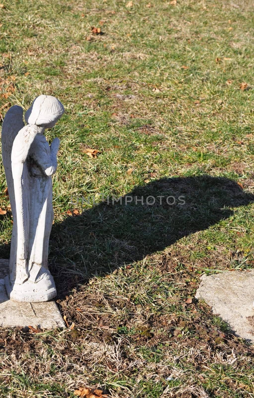 Gravesite - Angel - Looking Away - Shadow by RefocusPhoto
