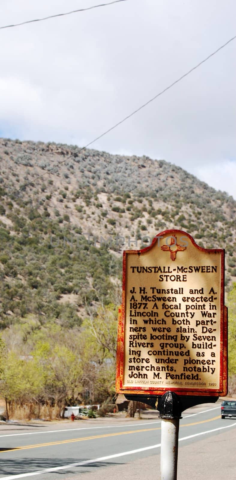 Lincoln New Mexico Historic Marker - Tunstall Store Sign