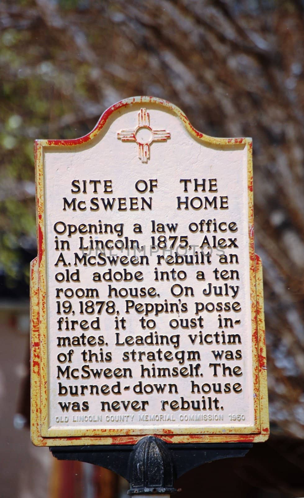 Lincoln New Mexico Historic Marker - McSween Home - Sign