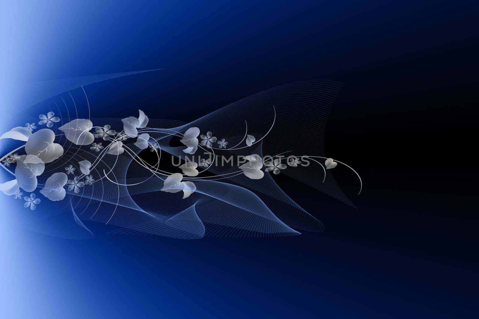 Modern abstract background of blue leaves