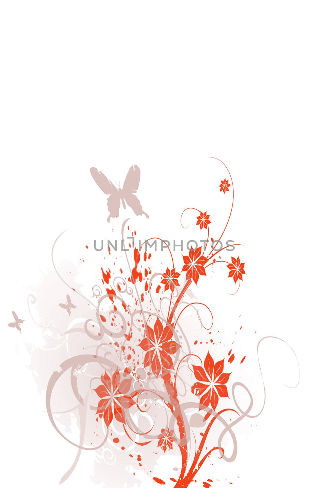 Abstract grunge floral background