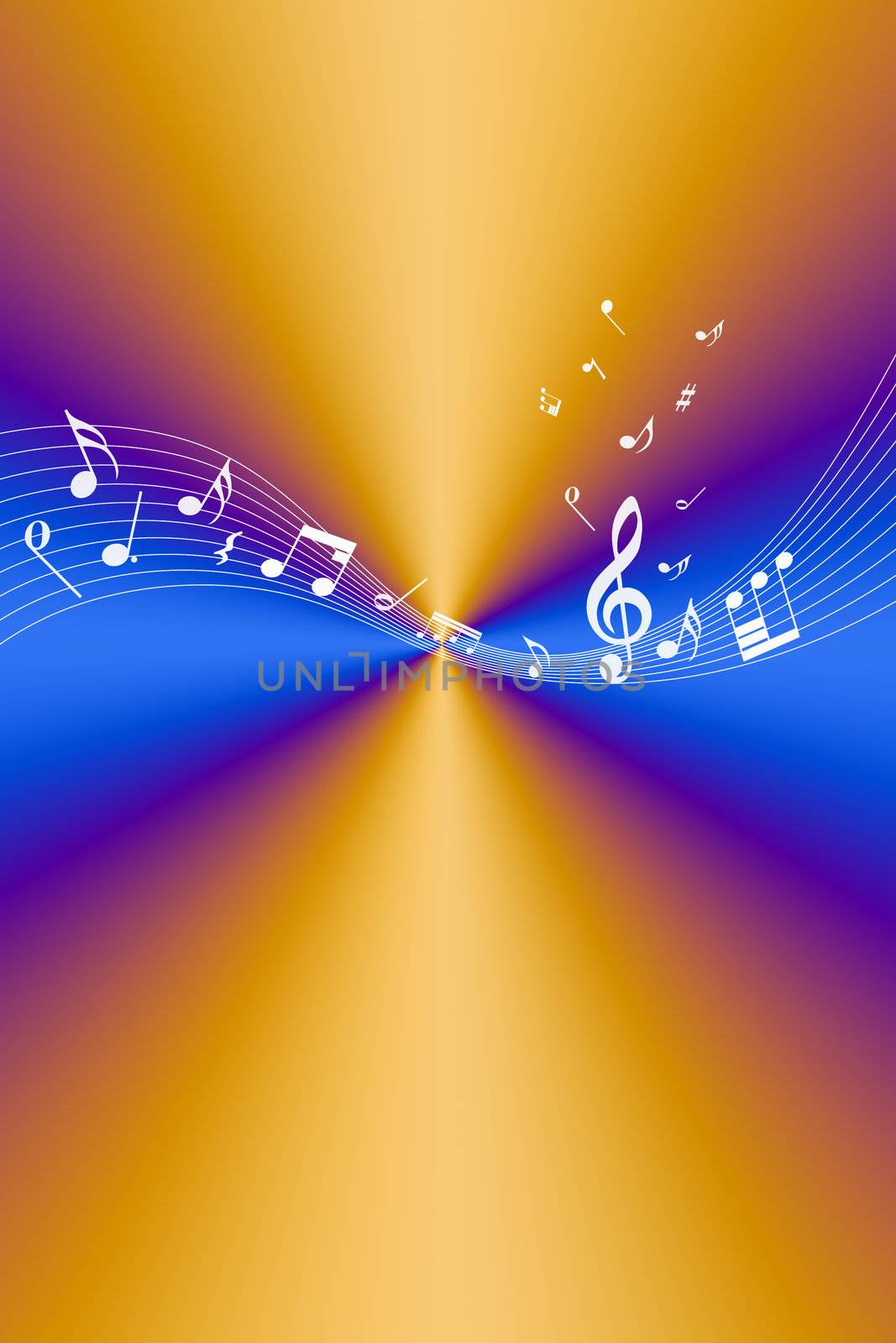 Beautiful abstract background of music notes