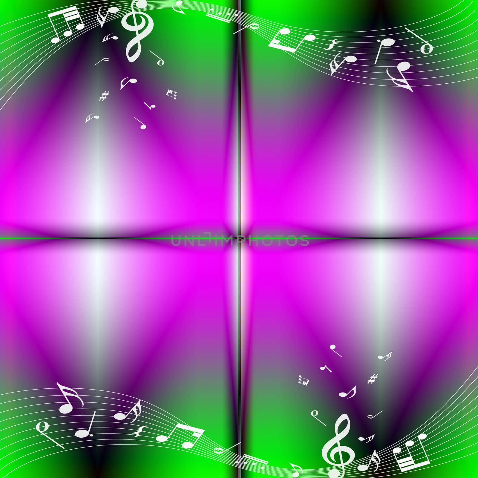 Abstract background of colorful music notes 
