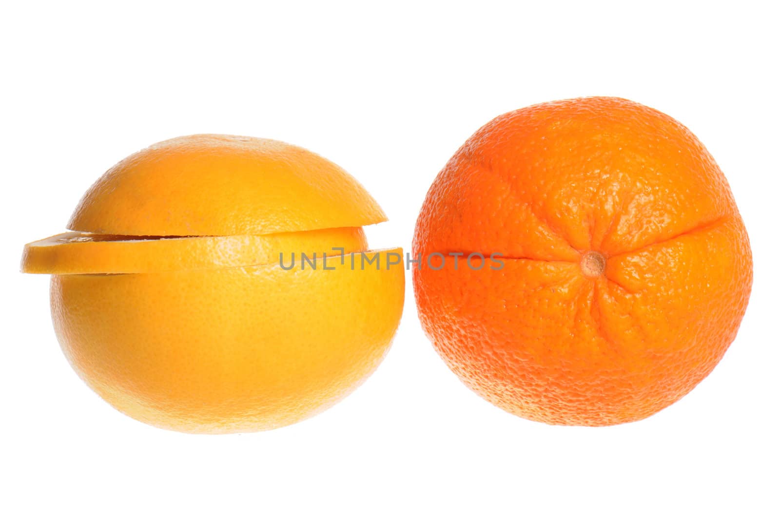 Grapefruit and orange isolated on white background