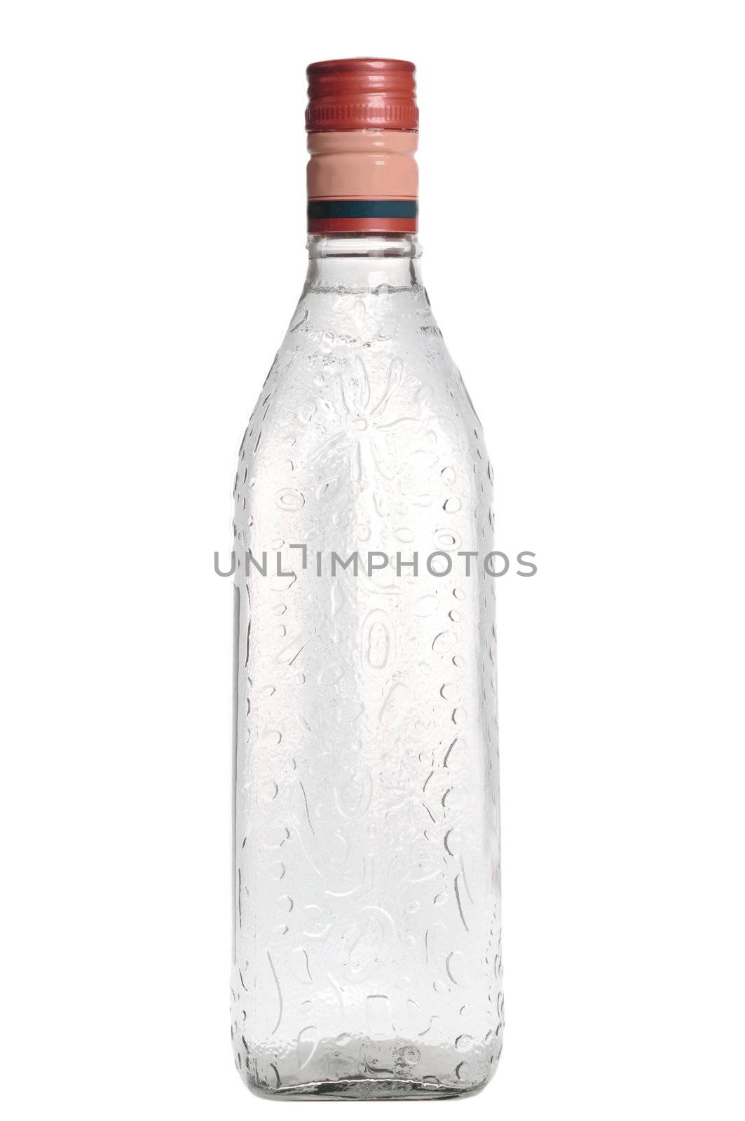 A bottle of vodka isolated on white background