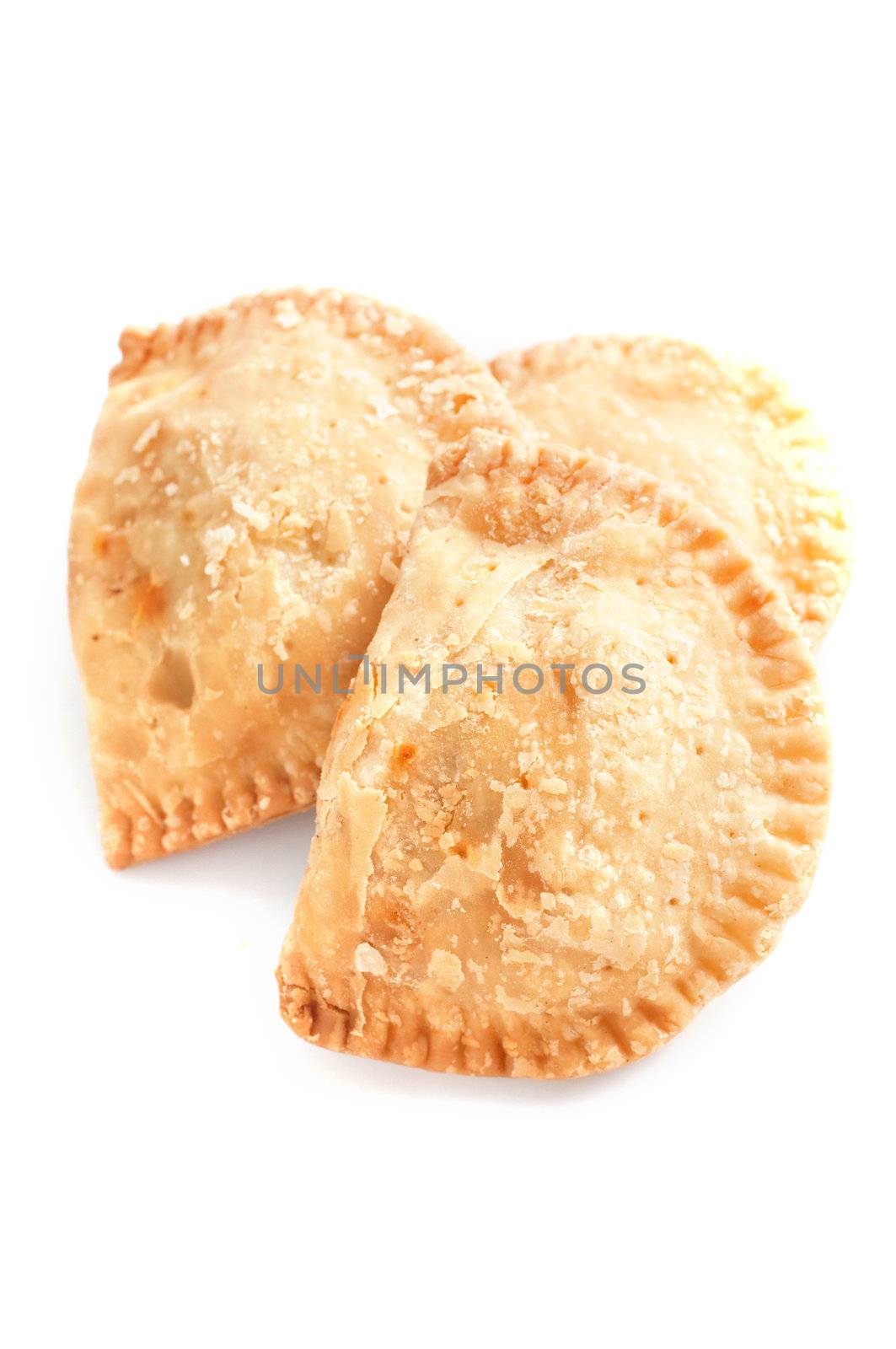 curry puffs isolated with white background