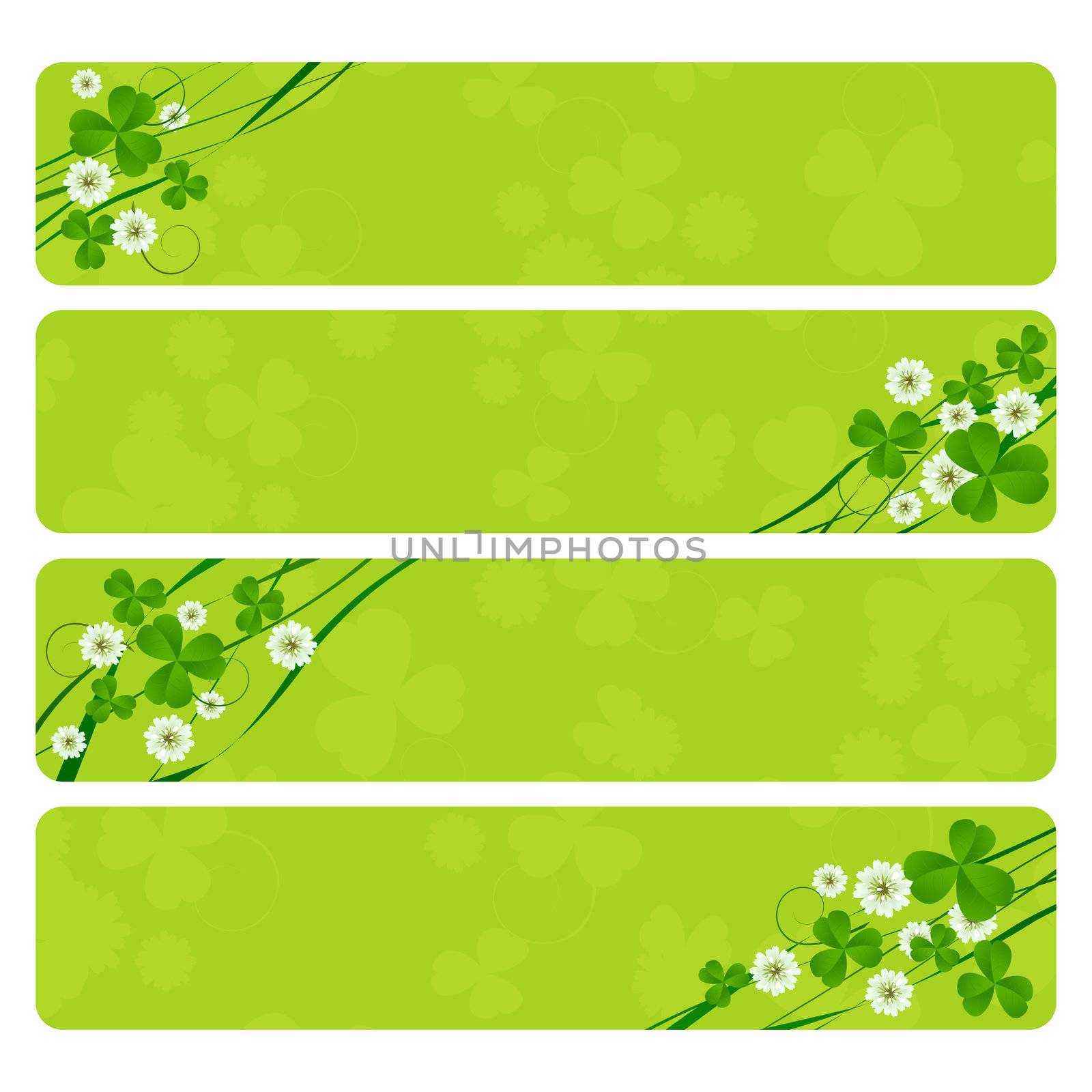 St. Patrick's Day header collection with clover foliage