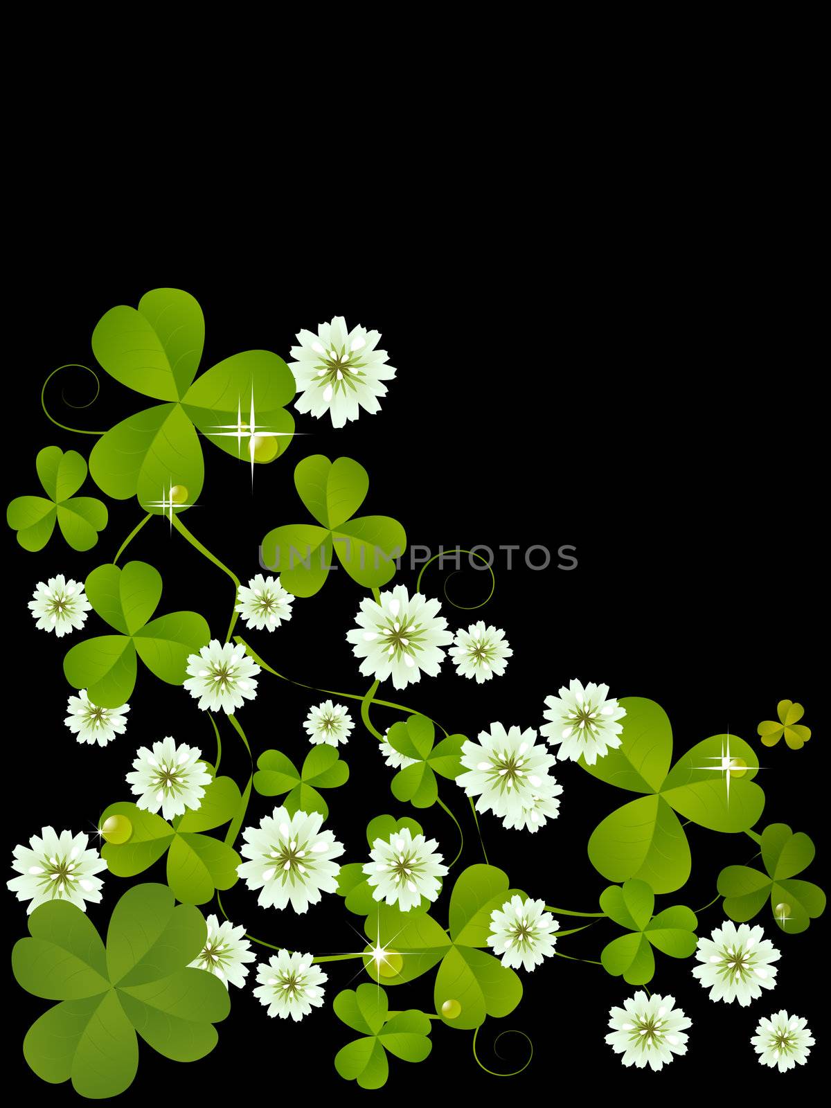 Celebration card with clover for St. Patrick's Day design