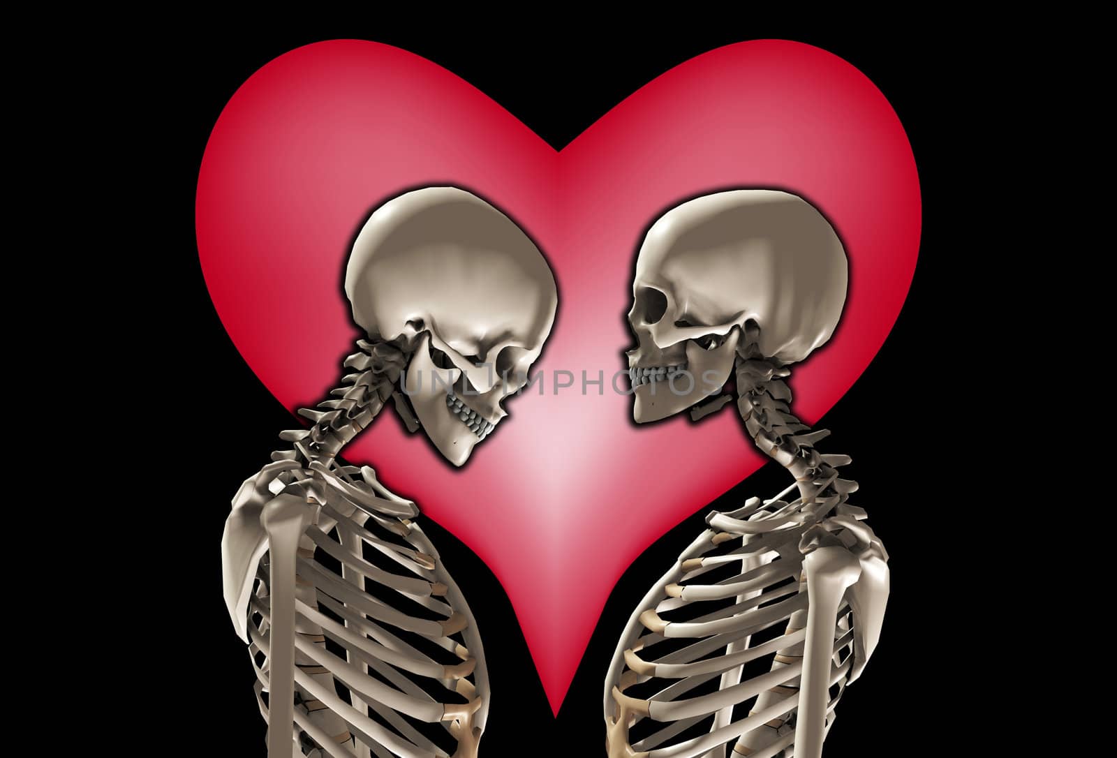 Skeletons With Love Heart  by harveysart