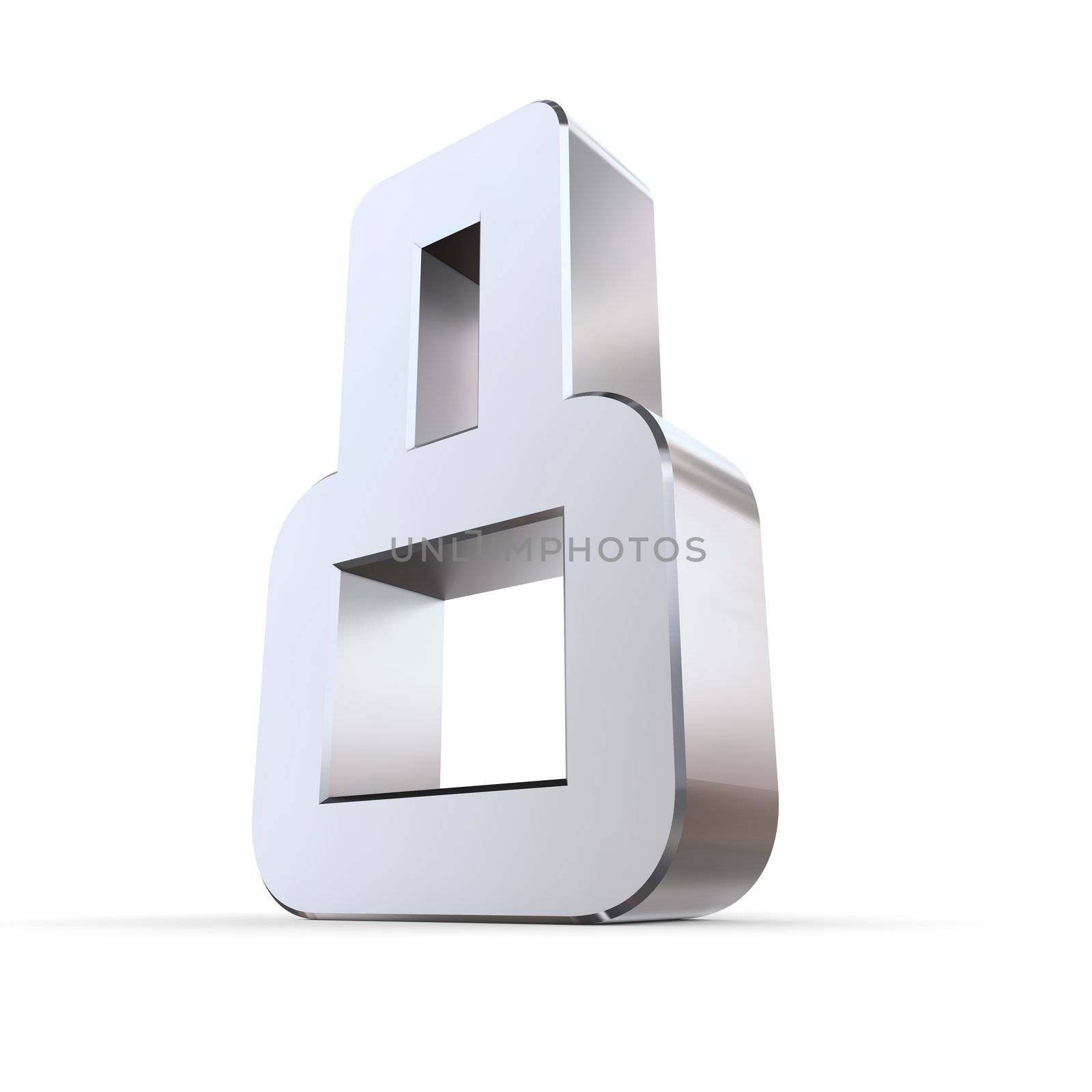 shiny 3d number 8 made of silver/chrome - OCR character look