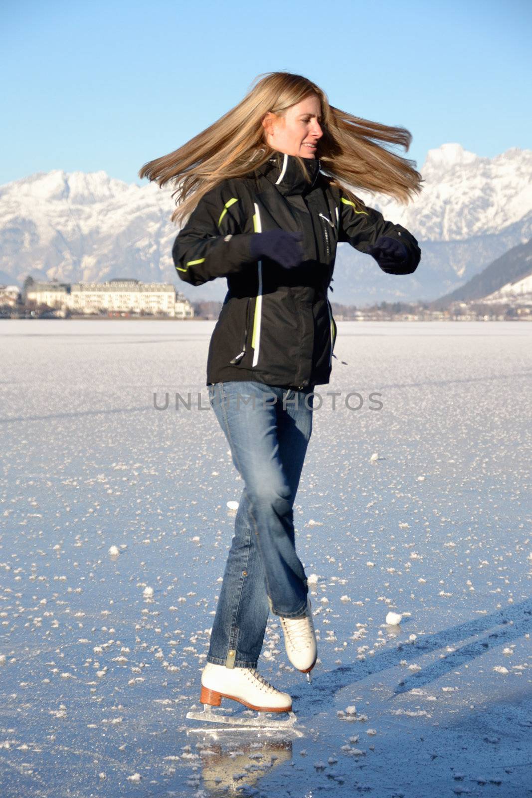 Woman figure skating by fahrner