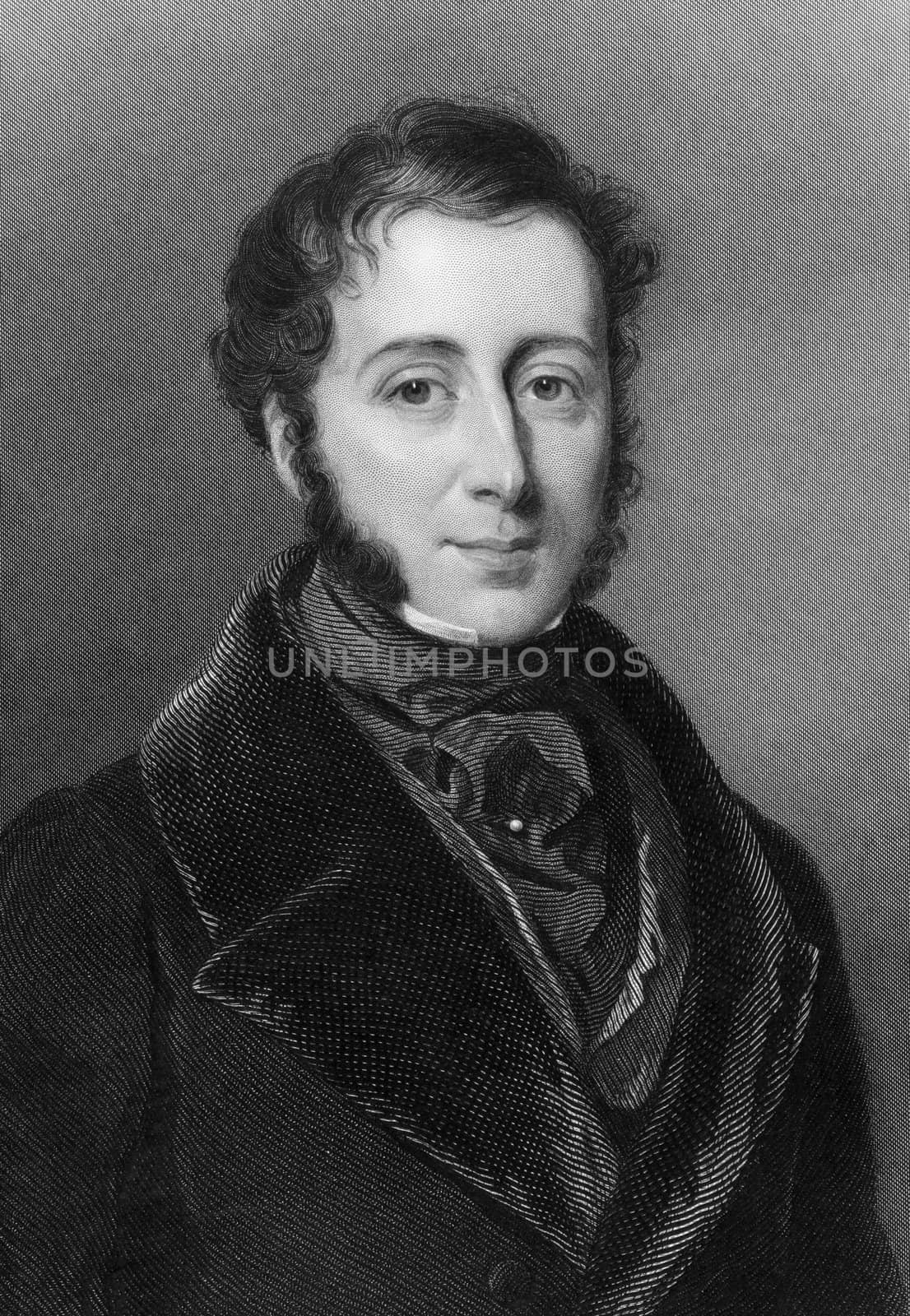 James Graham, 4th Duke of Montrose (1799-1874) on engraving from 1837. British Conservative politician. Engraved by W.J.Edwards after a painting by W.C.Ross and published by G.Virtue.