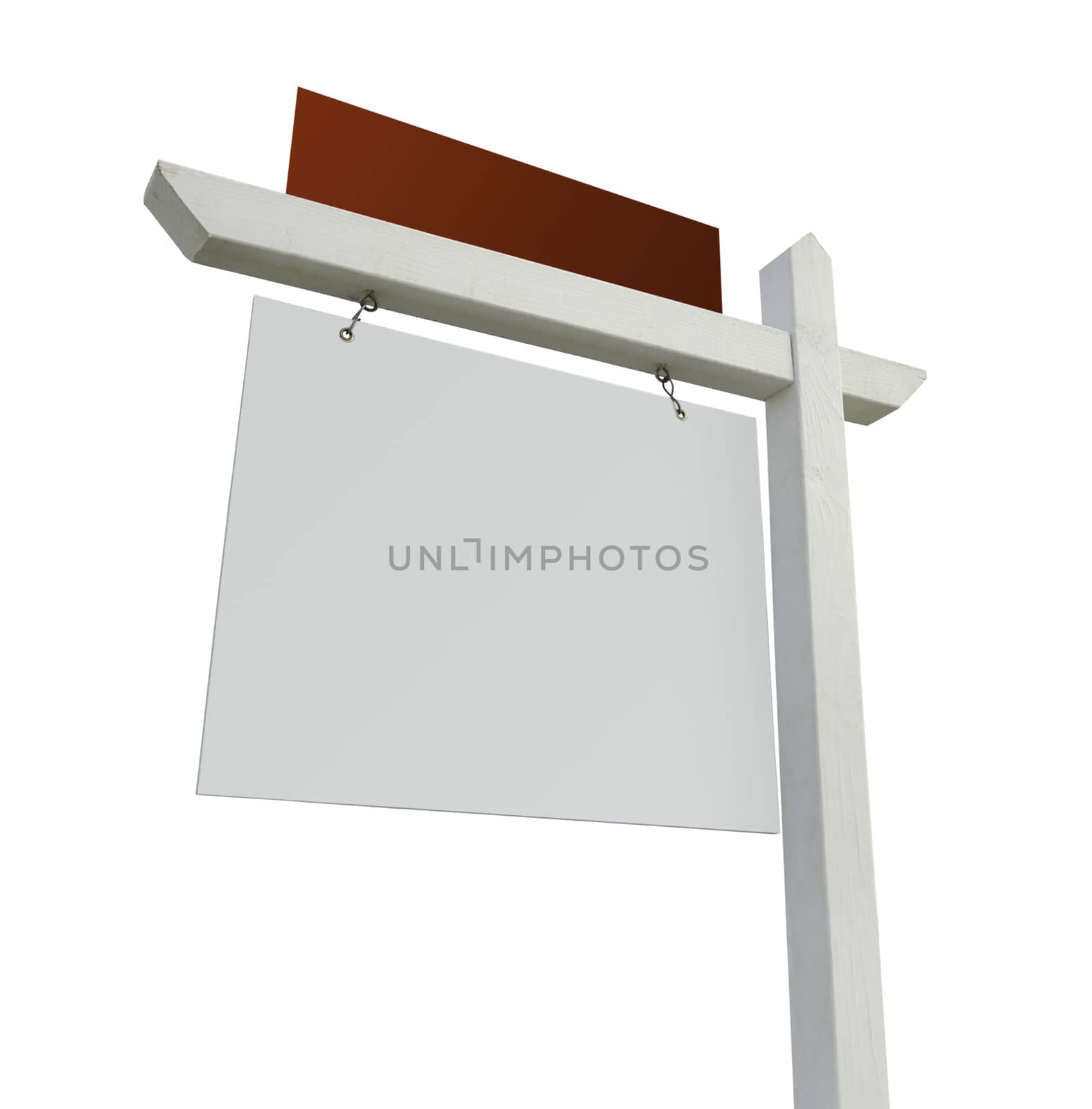 Blank Red and White Real Estate Sign Isolated by Feverpitched