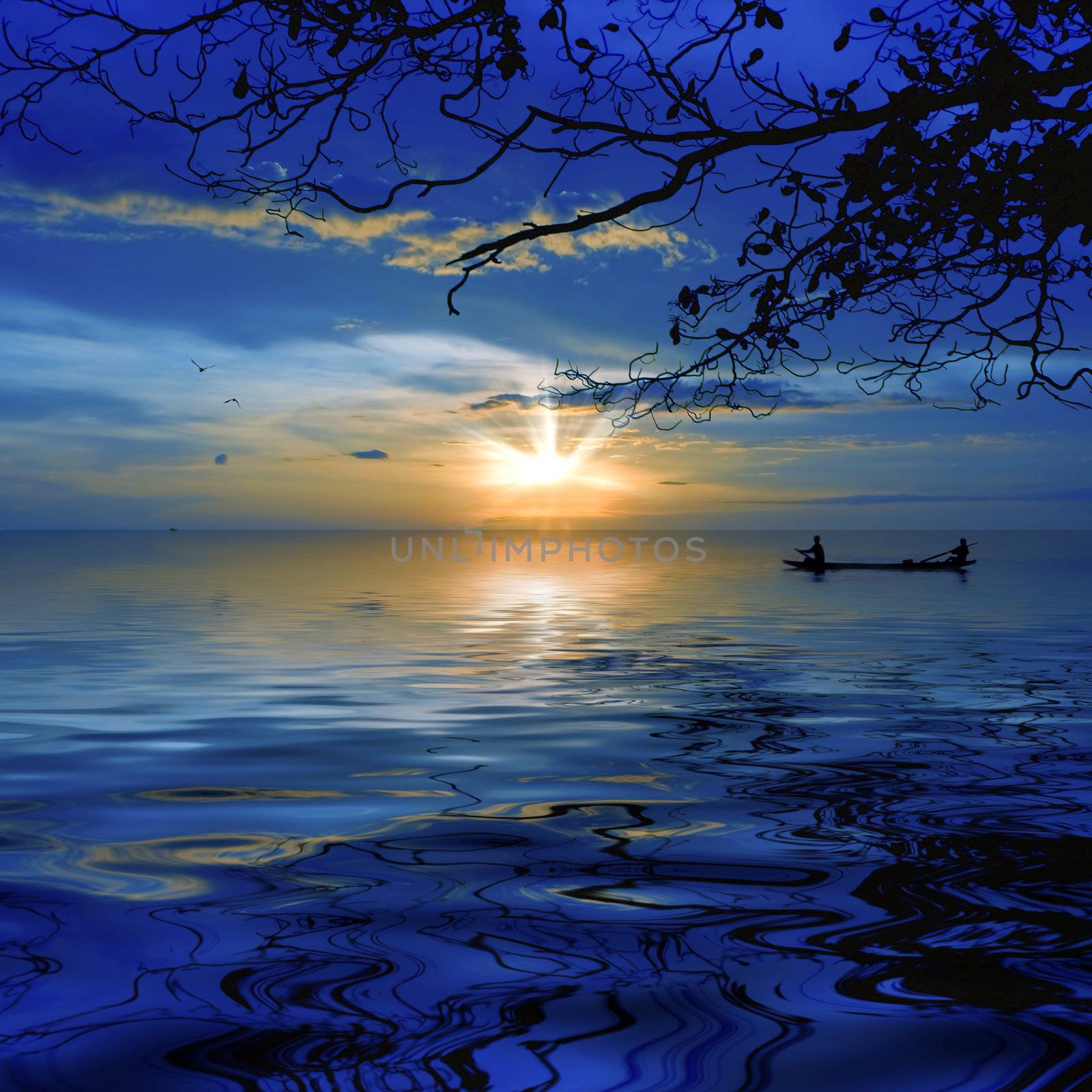 Sunset at White Sandy beach, Koh Chang, Thailand