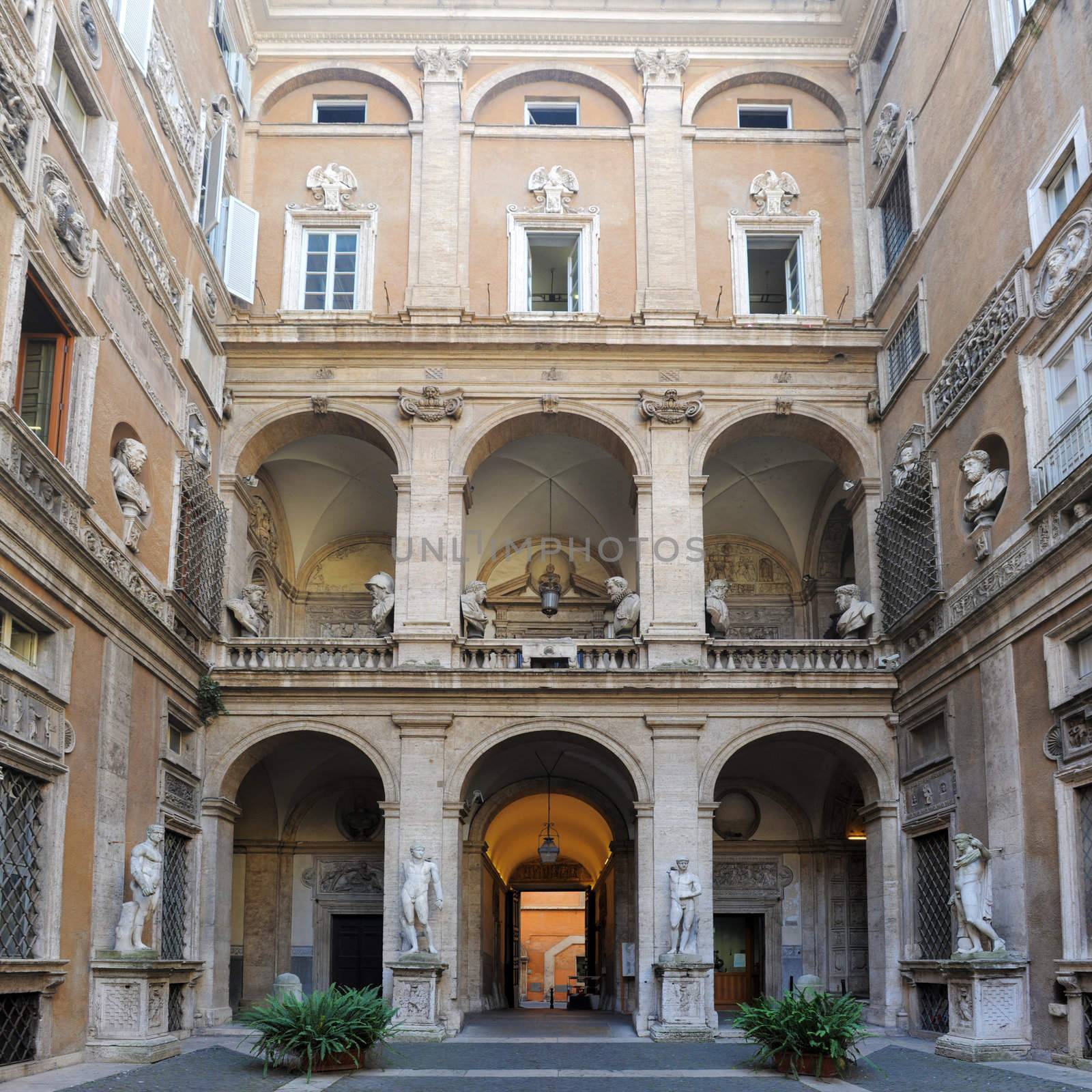 entrance interior in a beautiful building in Rome, Italy