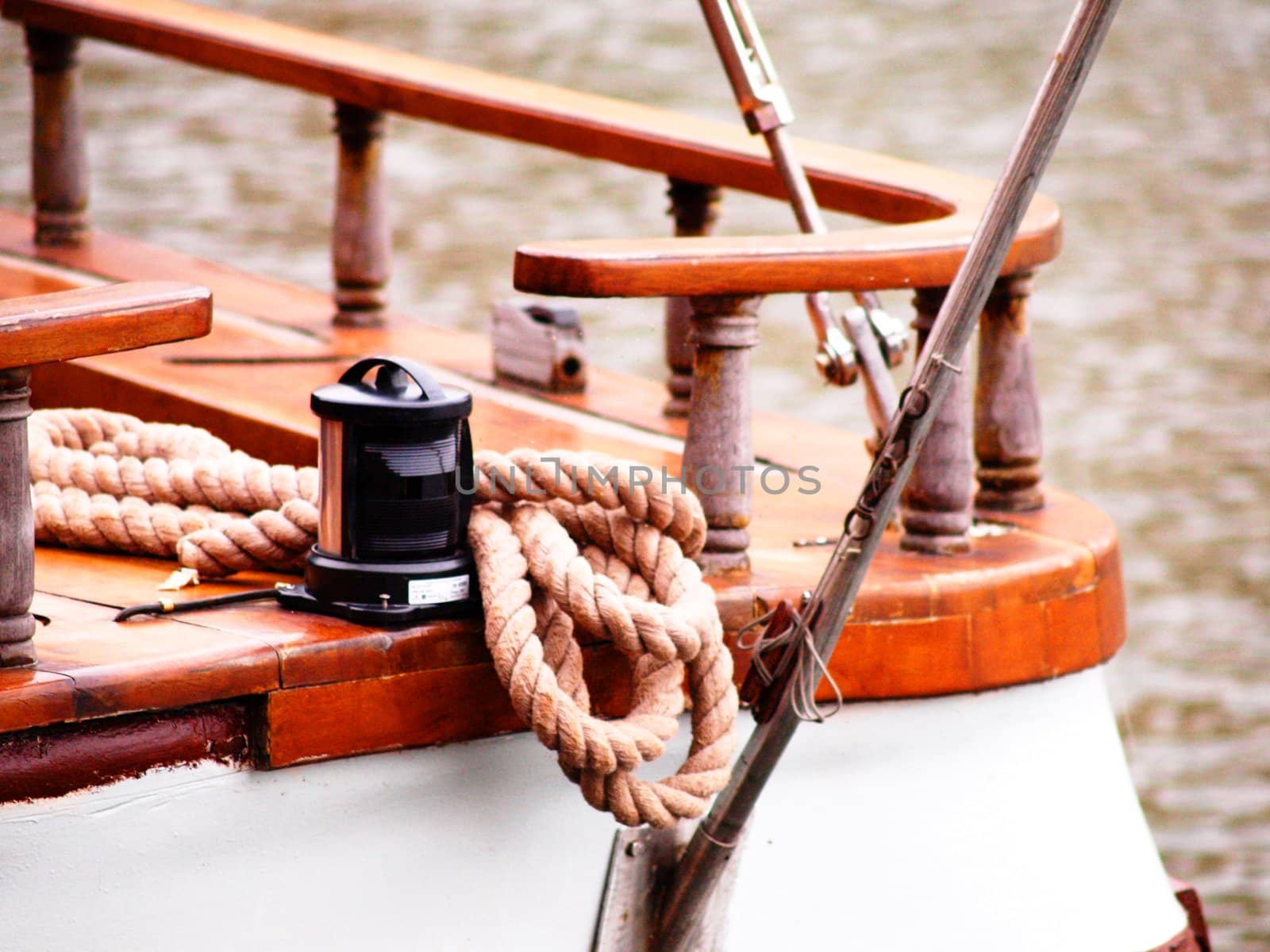 Old wooden boat exterior at harbor, no person