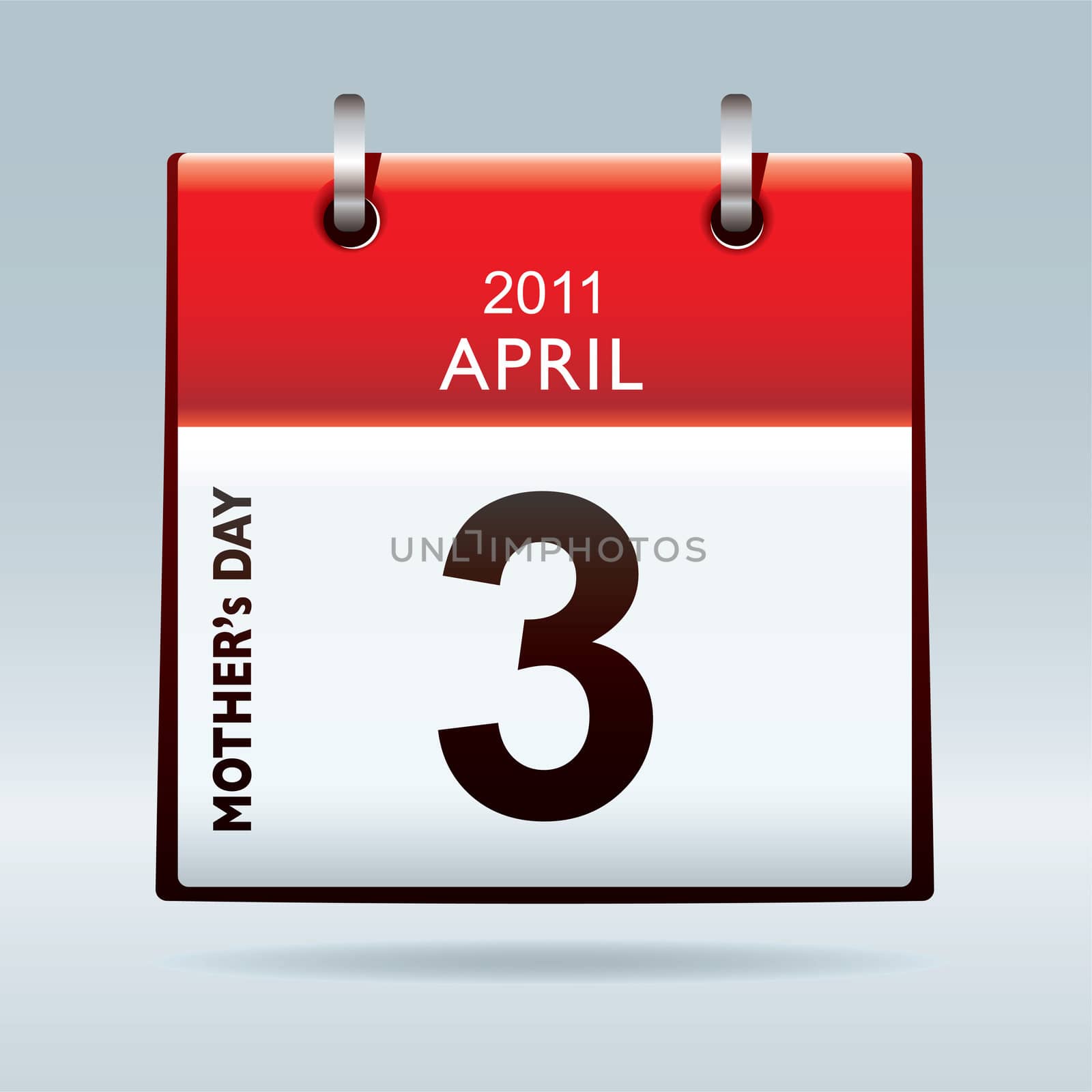 Mothers day 2011 calendar icon with red top